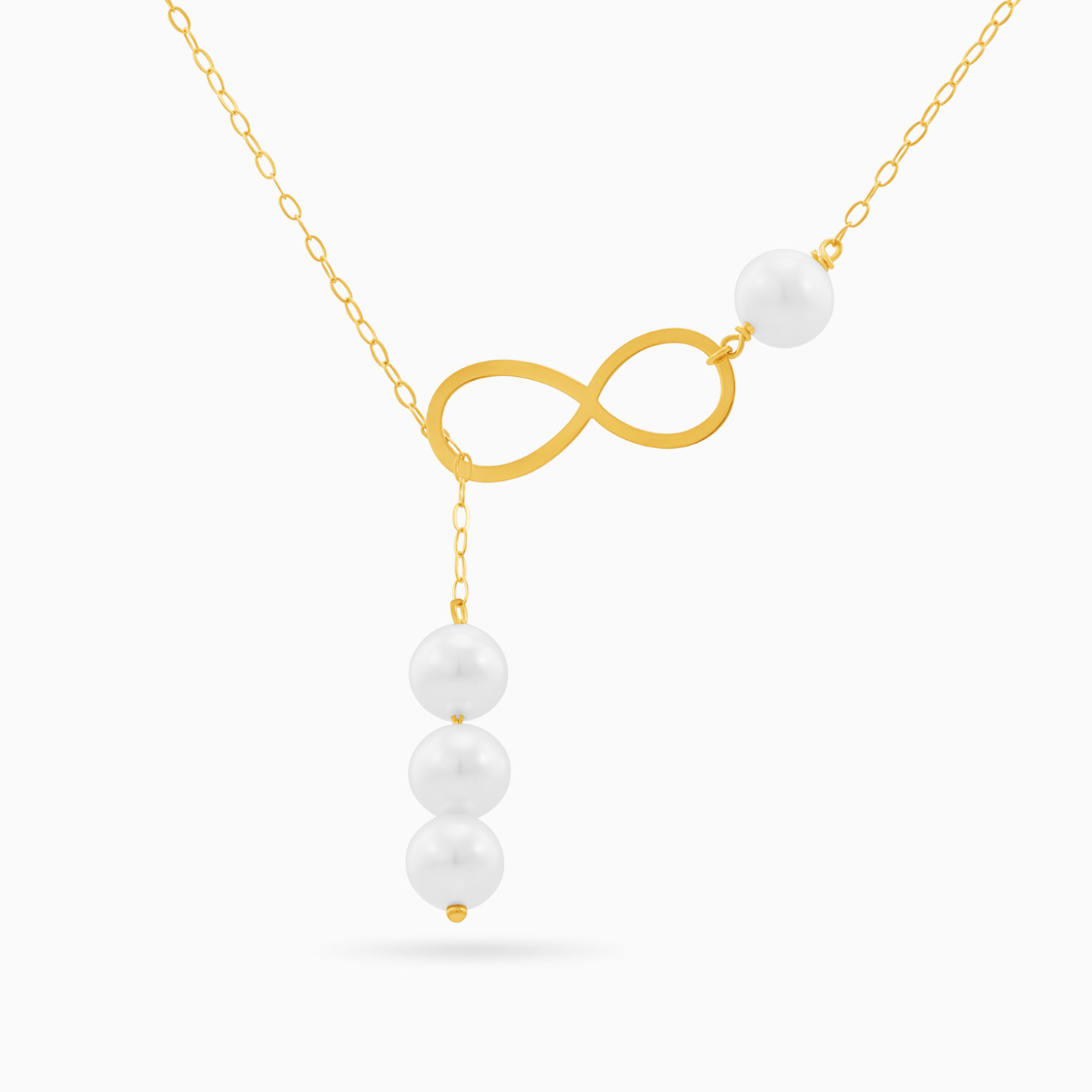 infinity Pearl Necklace in 18K Gold infinity Pearl Necklace in 18K Gold