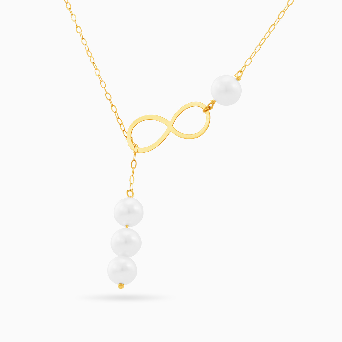 infinity Pearl Necklace in 18K Gold - 2 infinity Pearl Necklace in 18K Gold - 2
