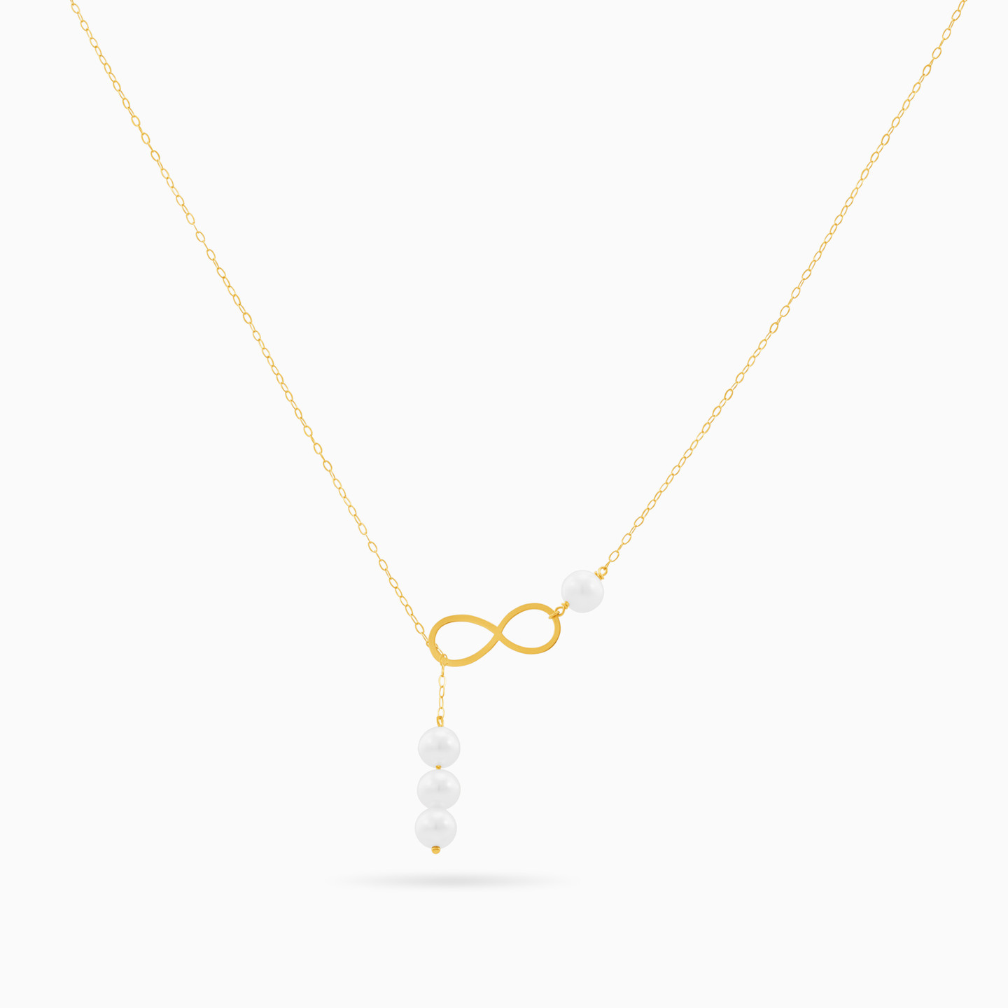 infinity Pearl Necklace in 18K Gold - 3 infinity Pearl Necklace in 18K Gold - 3