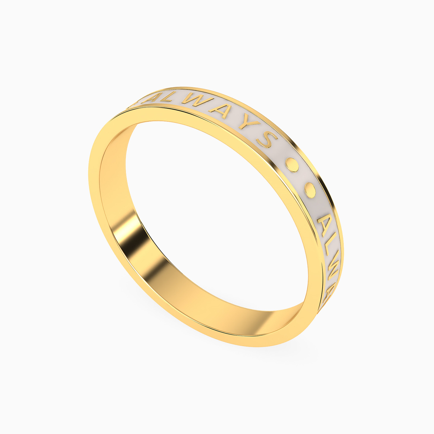 18K Gold Enamel Coated Band Ring - 2