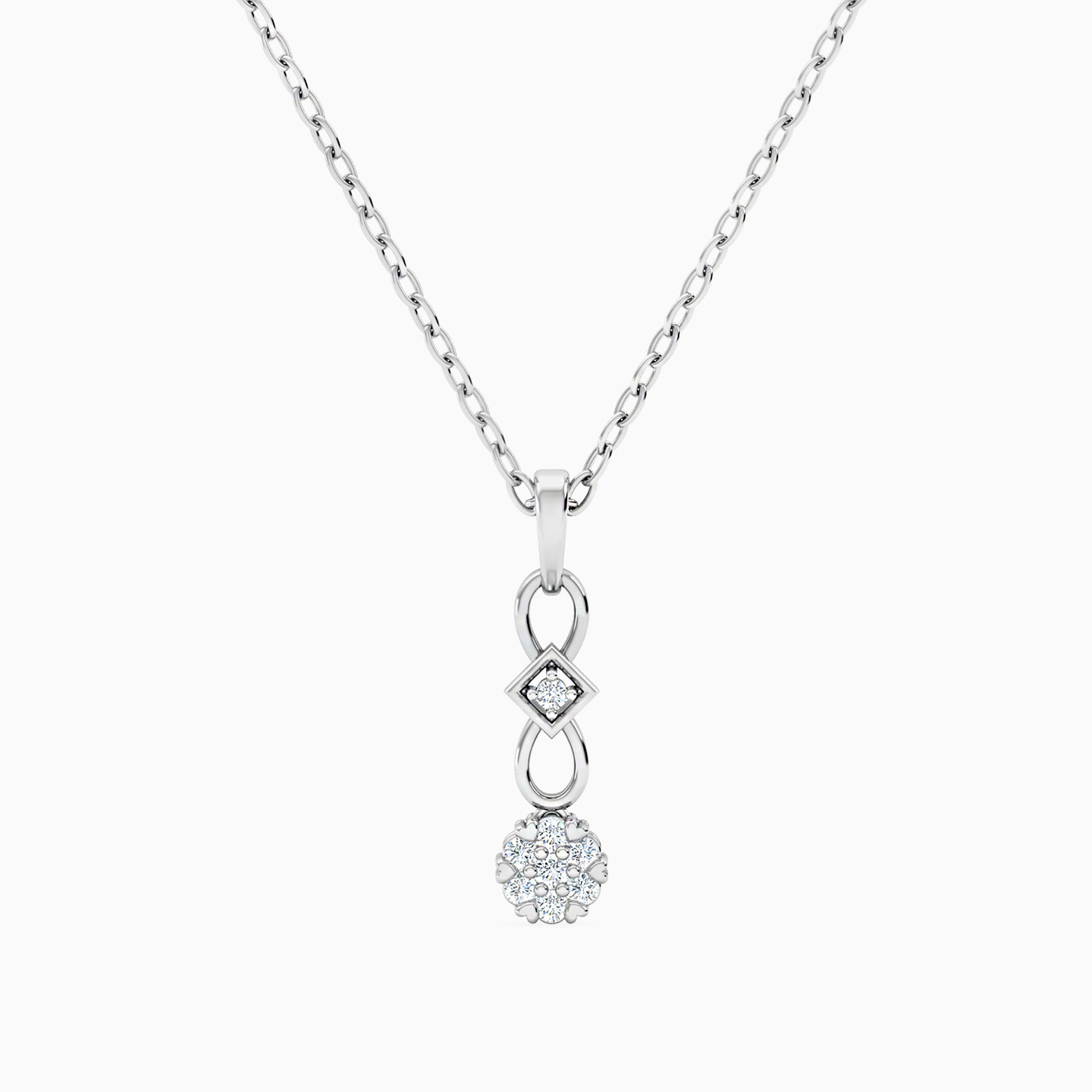 18K Gold Diamond Pendant Necklace