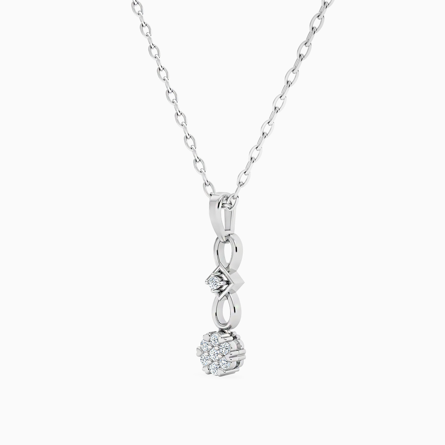 Multi-shaped Diamond Necklace in 18K Gold - 2 Multi-shaped Diamond Necklace in 18K Gold - 2