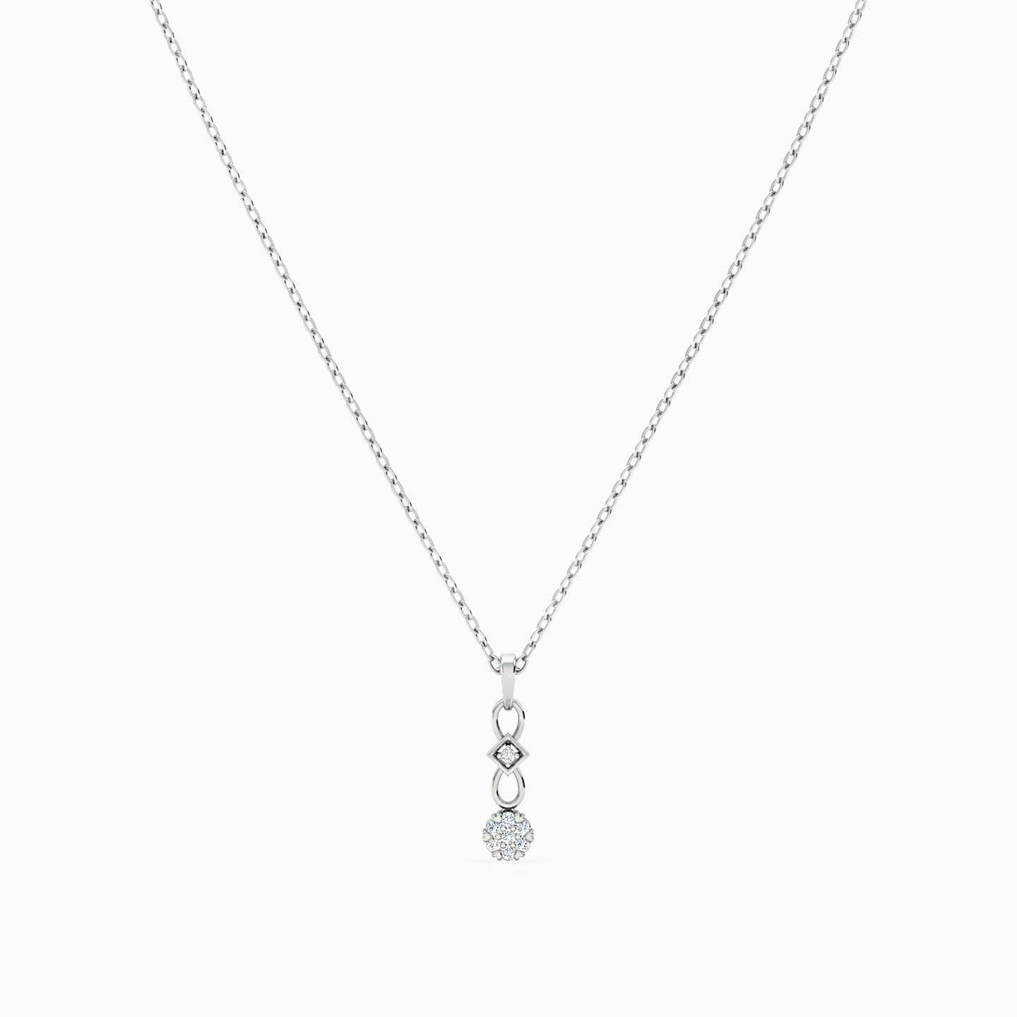 Multi-shaped Diamond Necklace in 18K Gold - 3 Multi-shaped Diamond Necklace in 18K Gold - 3