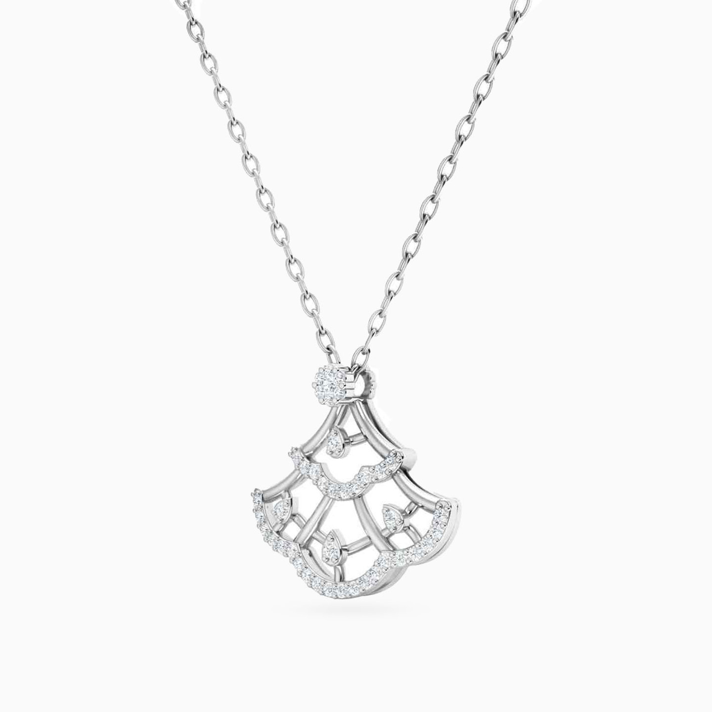 Cutwork Diamond Necklace in 18K Gold - 2 Cutwork Diamond Necklace in 18K Gold - 2