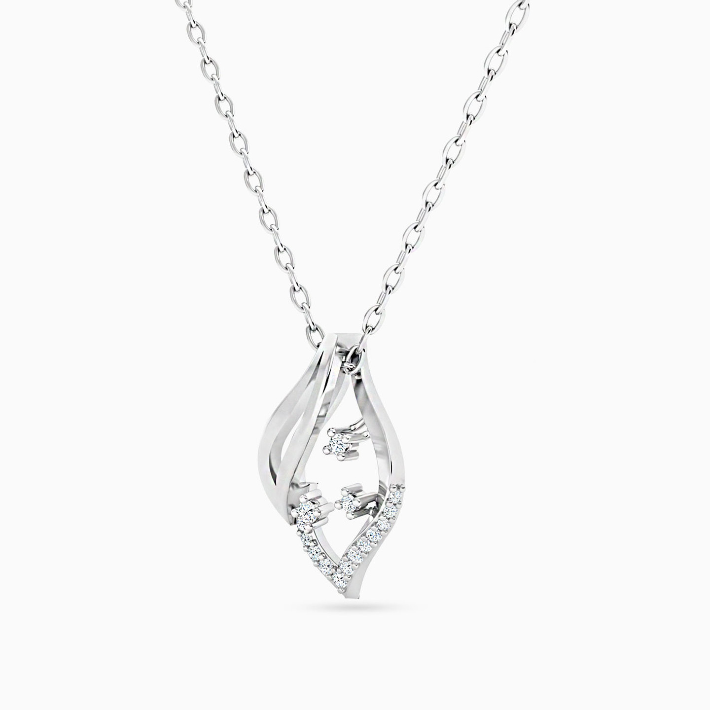 Wave Diamond Necklace in 18K Gold - 2 Wave Diamond Necklace in 18K Gold - 2