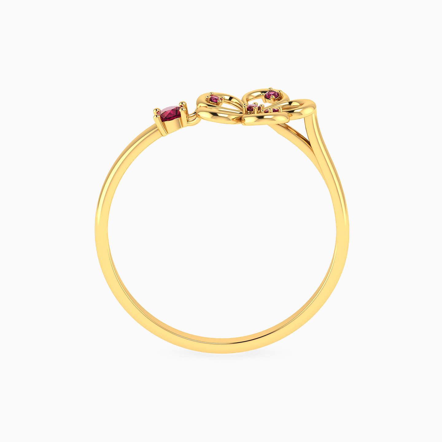 Flower Shaped Colored Stones Statement Ring in 18K Gold - 3