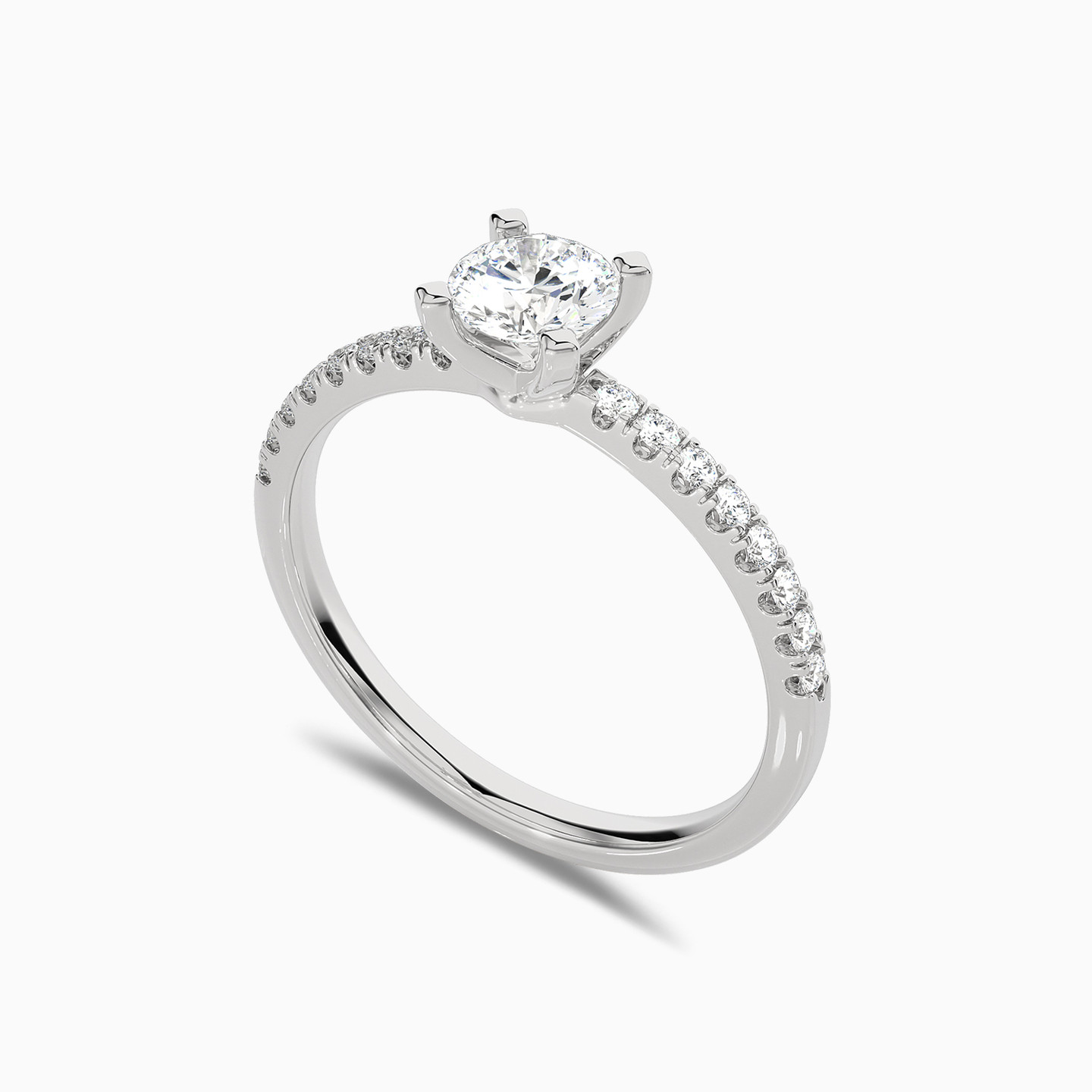 0.6 قيراط خاتم ذهب دائري عيار 18 قيراط مزين بألماس مختبرات - 2