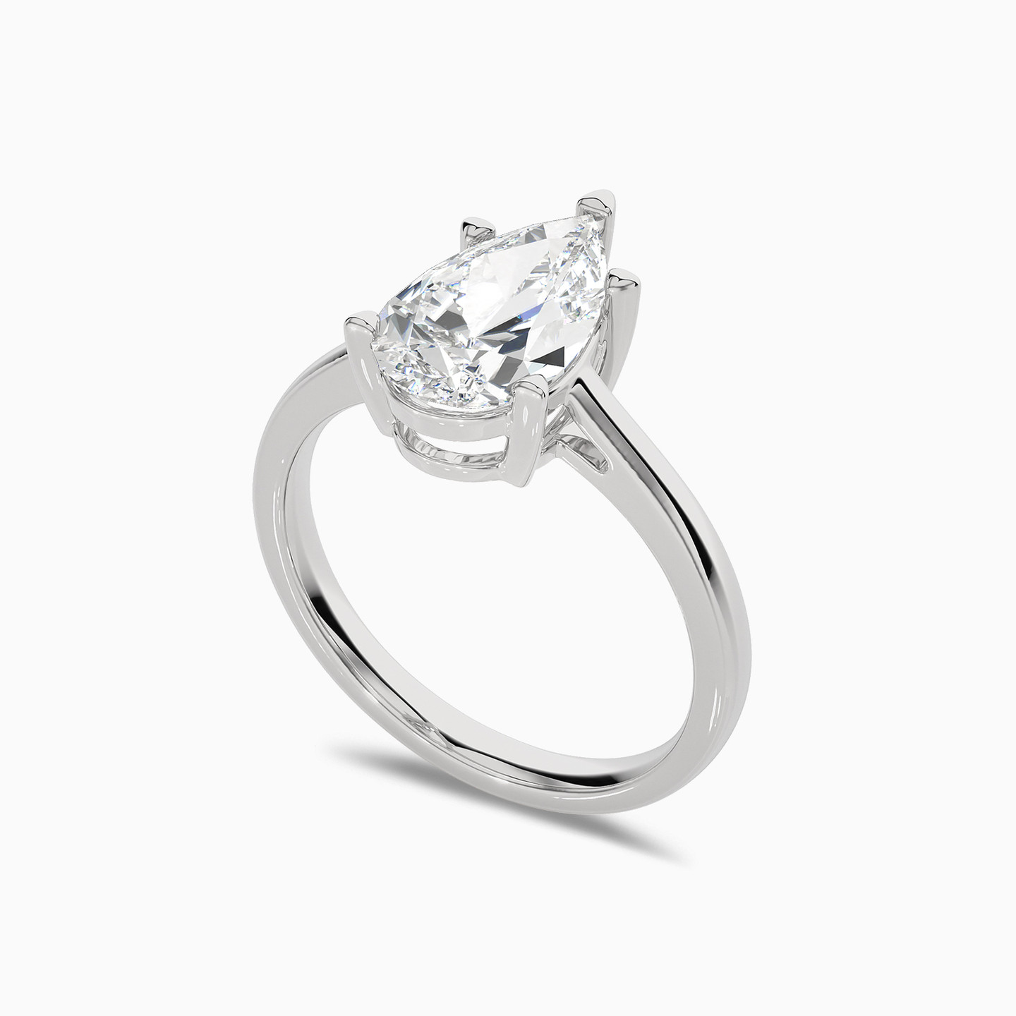 2.29 CT Pear Lab Grown Diamond Statement Ring in 18K Gold - 2 2.29 CT Pear Lab Grown Diamond Statement Ring in 18K Gold - 2