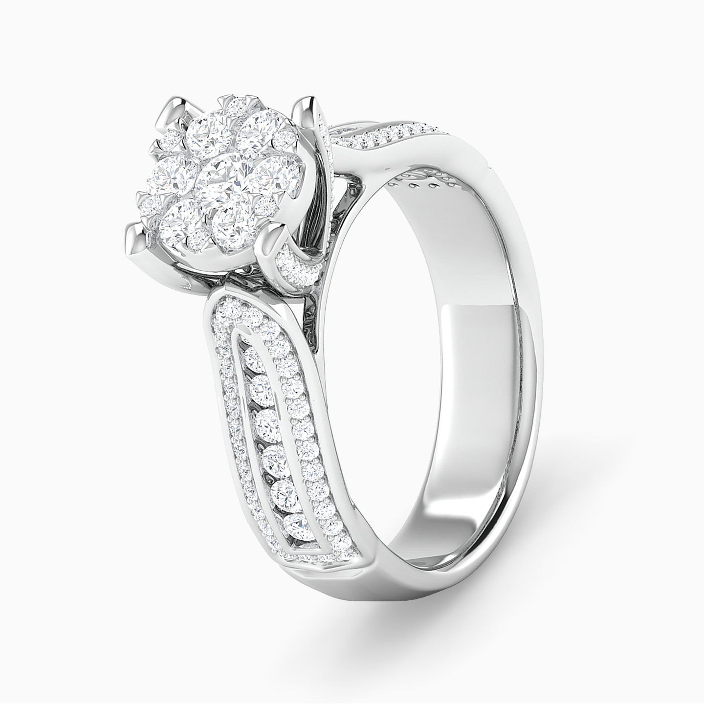 Circle Diamond Twin Rings in 18K Gold - 3 Circle Diamond Twin Rings in 18K Gold - 3