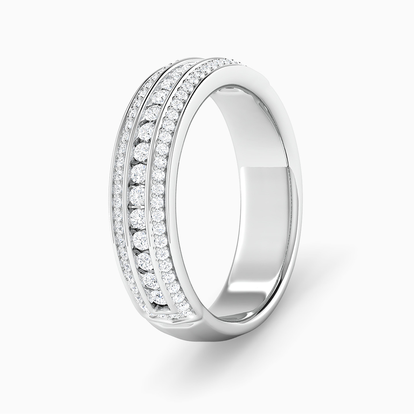 Circle Diamond Twin Rings in 18K Gold - 4 Circle Diamond Twin Rings in 18K Gold - 4
