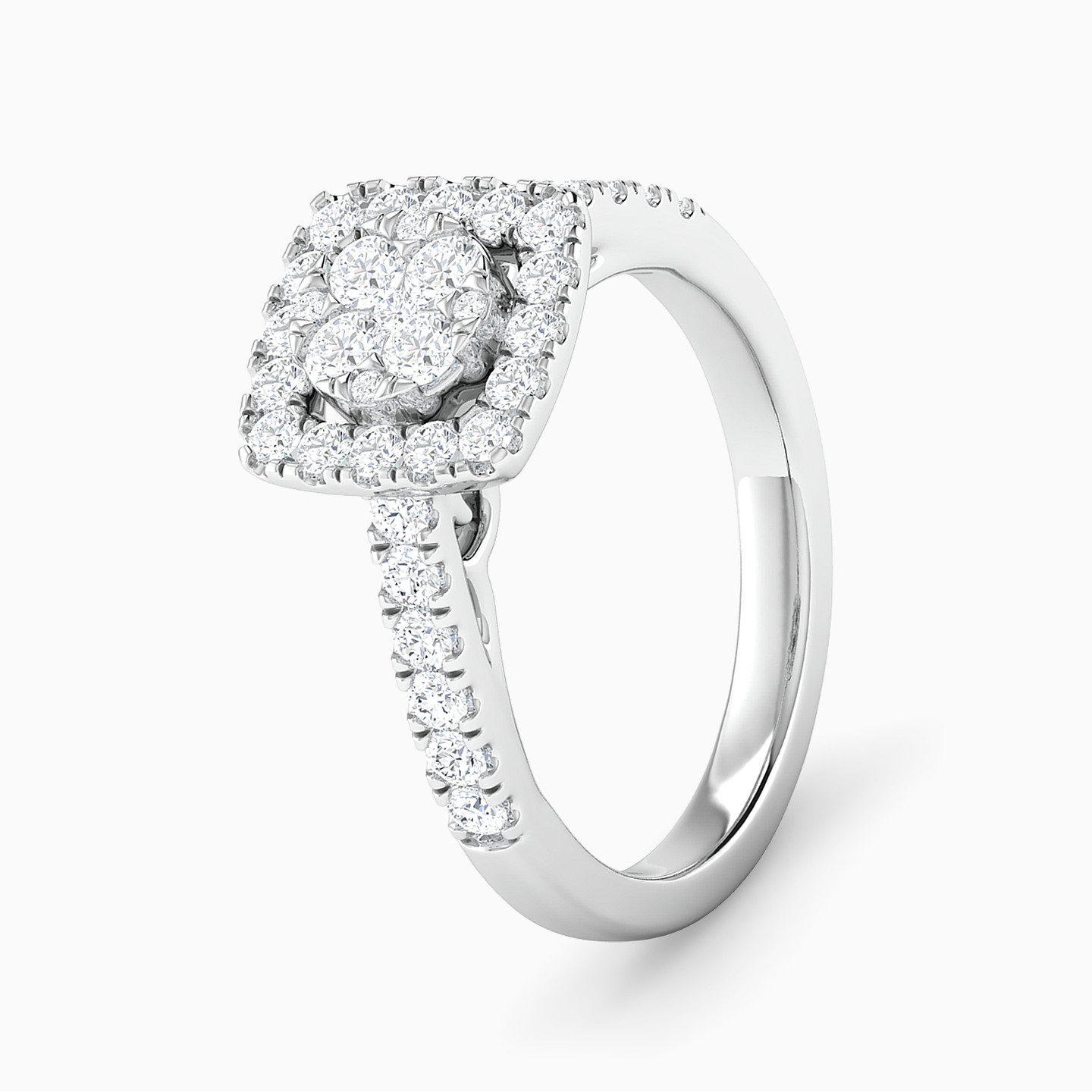 Square Diamond Twin Rings in 18K Gold - 3 Square Diamond Twin Rings in 18K Gold - 3