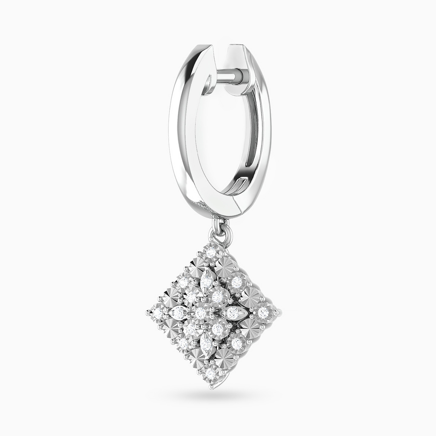 Square Diamond Drop Earrings in 18K Gold - 5 Square Diamond Drop Earrings in 18K Gold - 5
