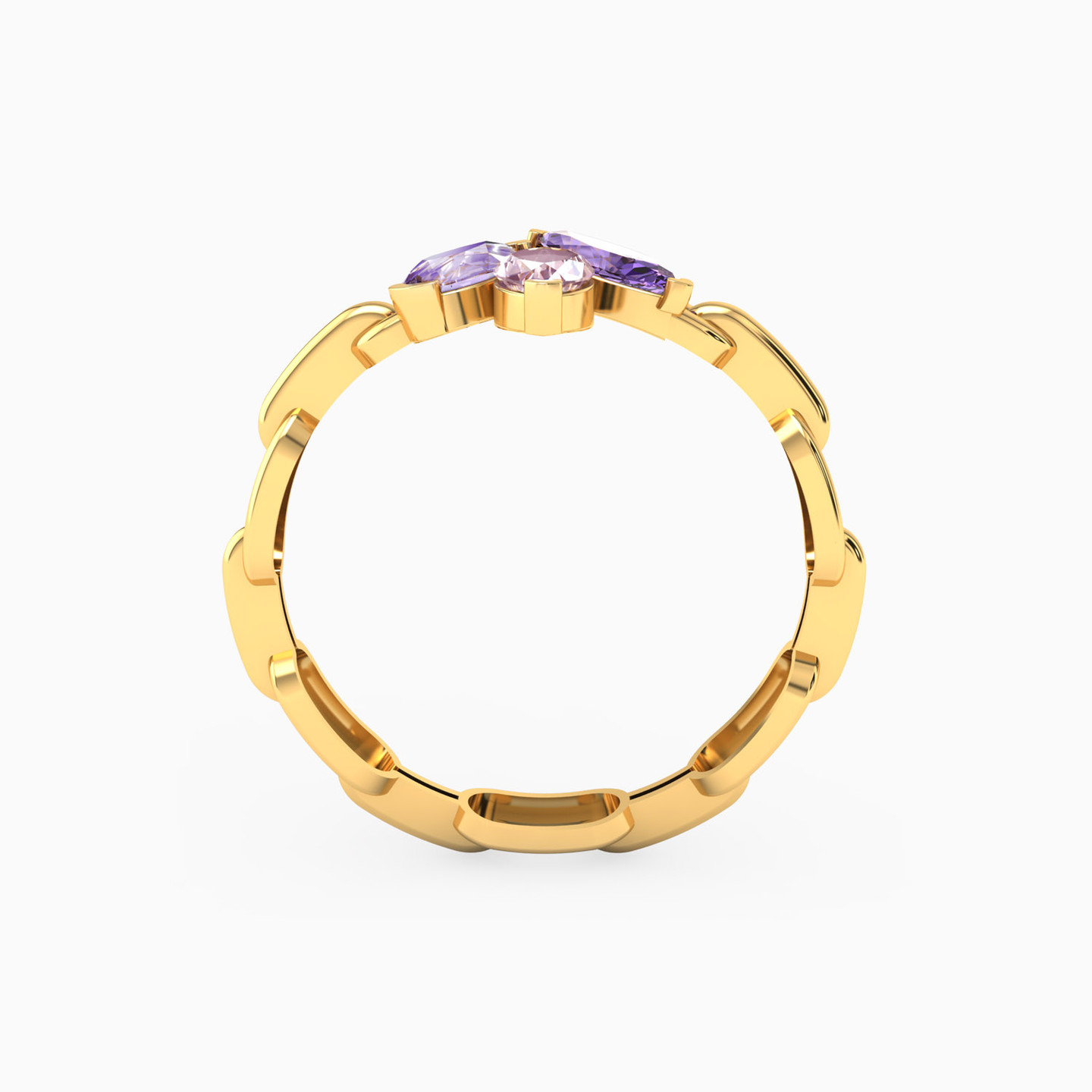 Multishaped Purple Stone Ring in 18K Gold - 3 Multishaped Purple Stone Ring in 18K Gold - 3