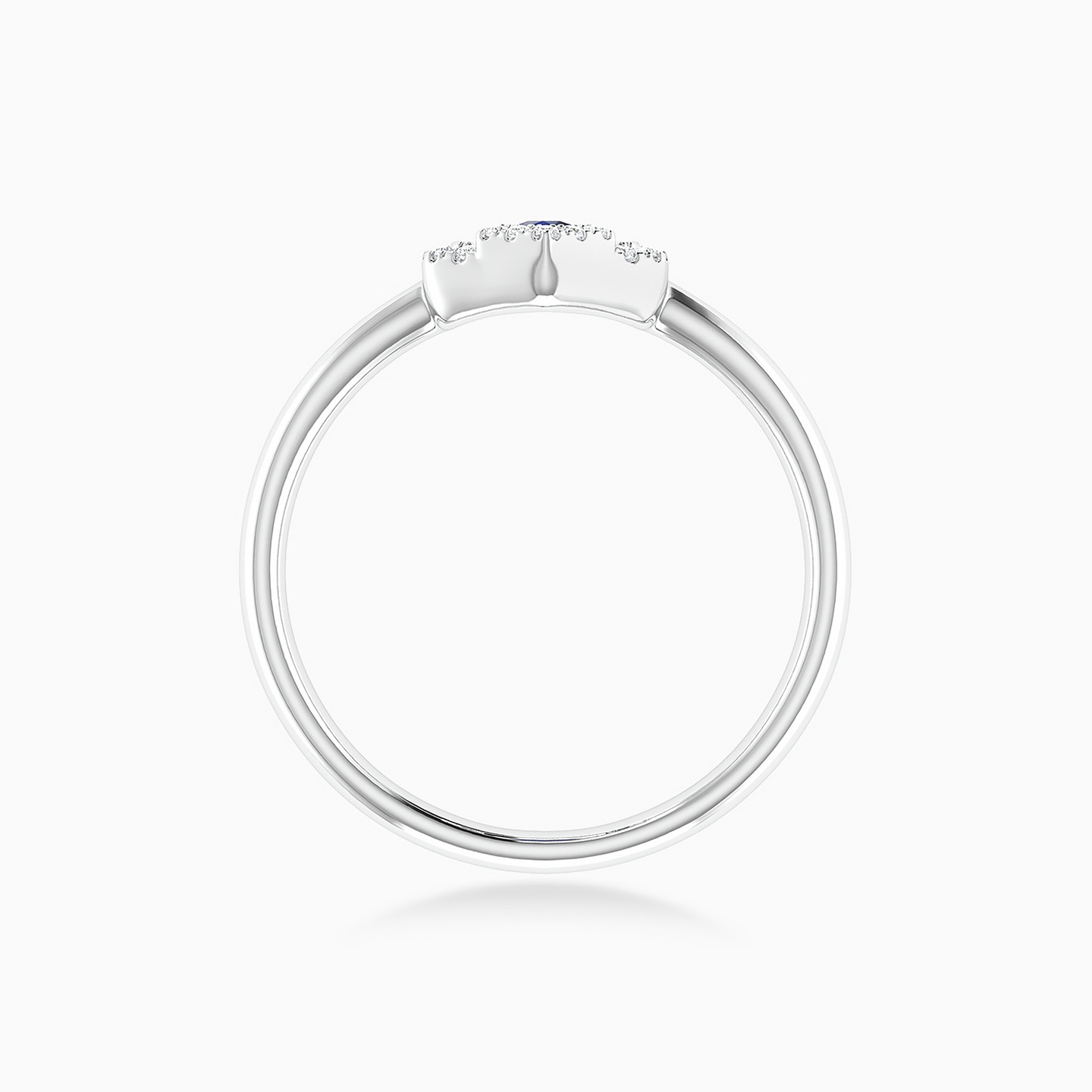 Hexagon Diamond & Blue Stone Ring in 18K Gold - 5 Hexagon Diamond & Blue Stone Ring in 18K Gold - 5