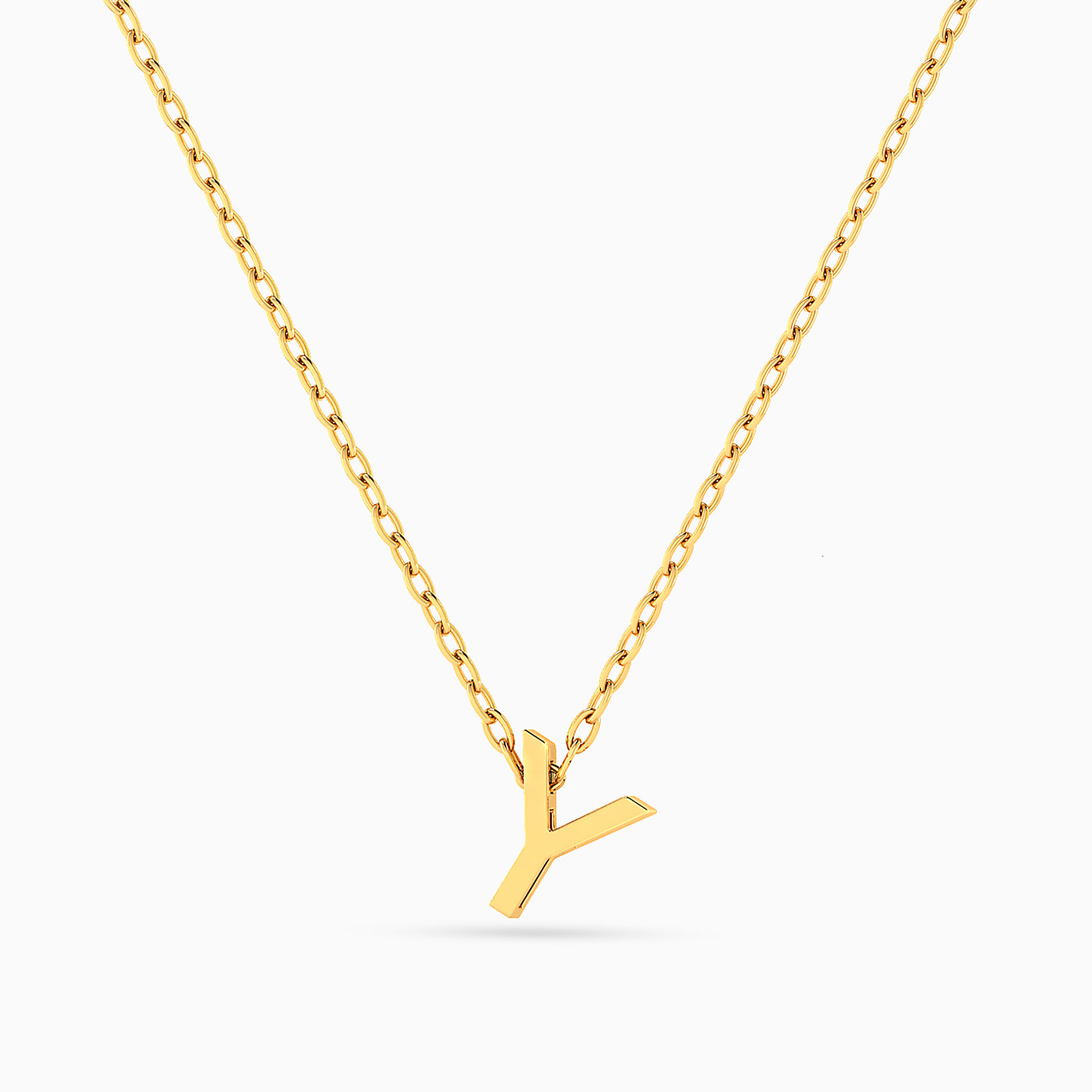 Letter Y Necklace in 18K Gold - 3 Letter Y Necklace in 18K Gold - 3