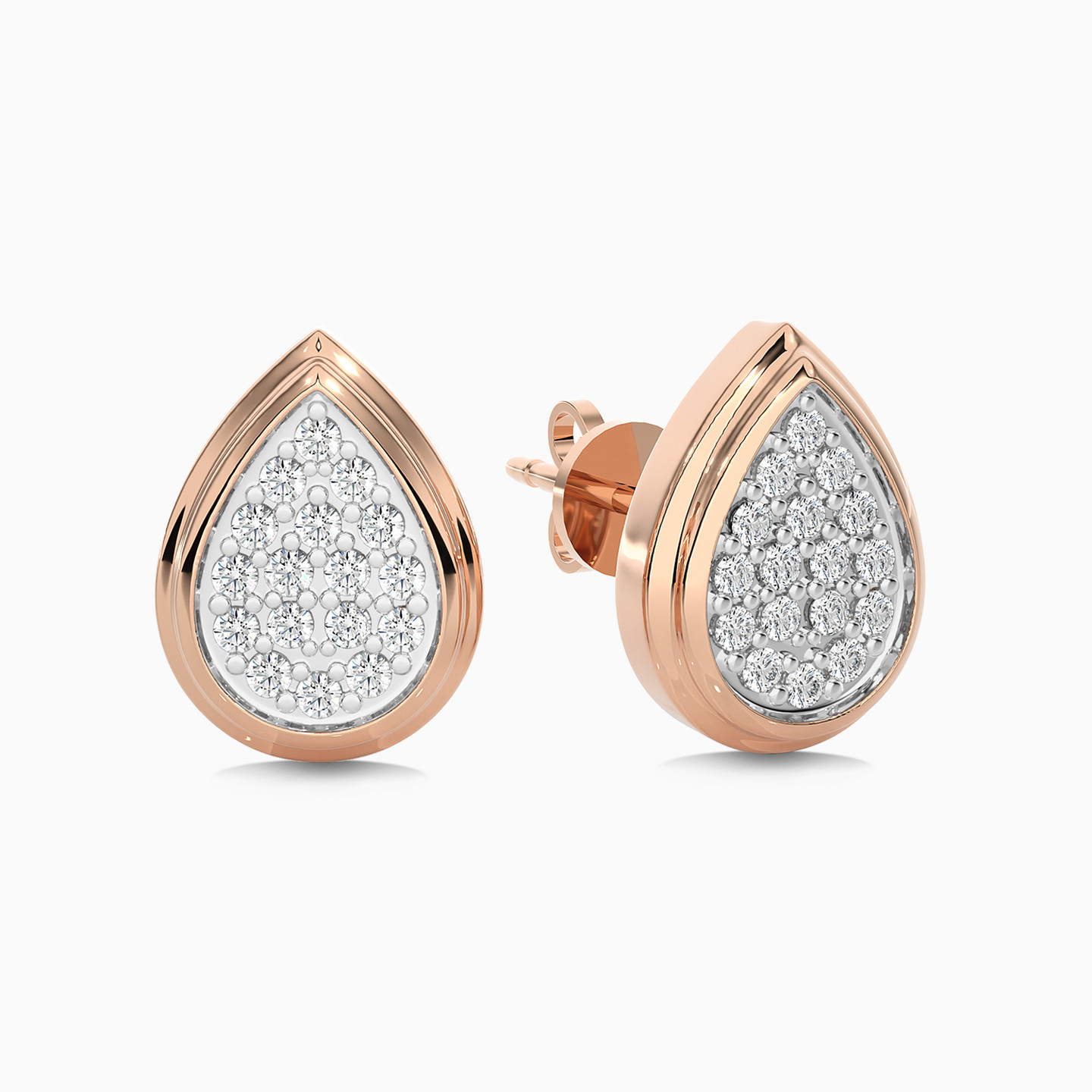 Pear Diamond Stud Earrings in 18K Gold - 3 Pear Diamond Stud Earrings in 18K Gold - 3