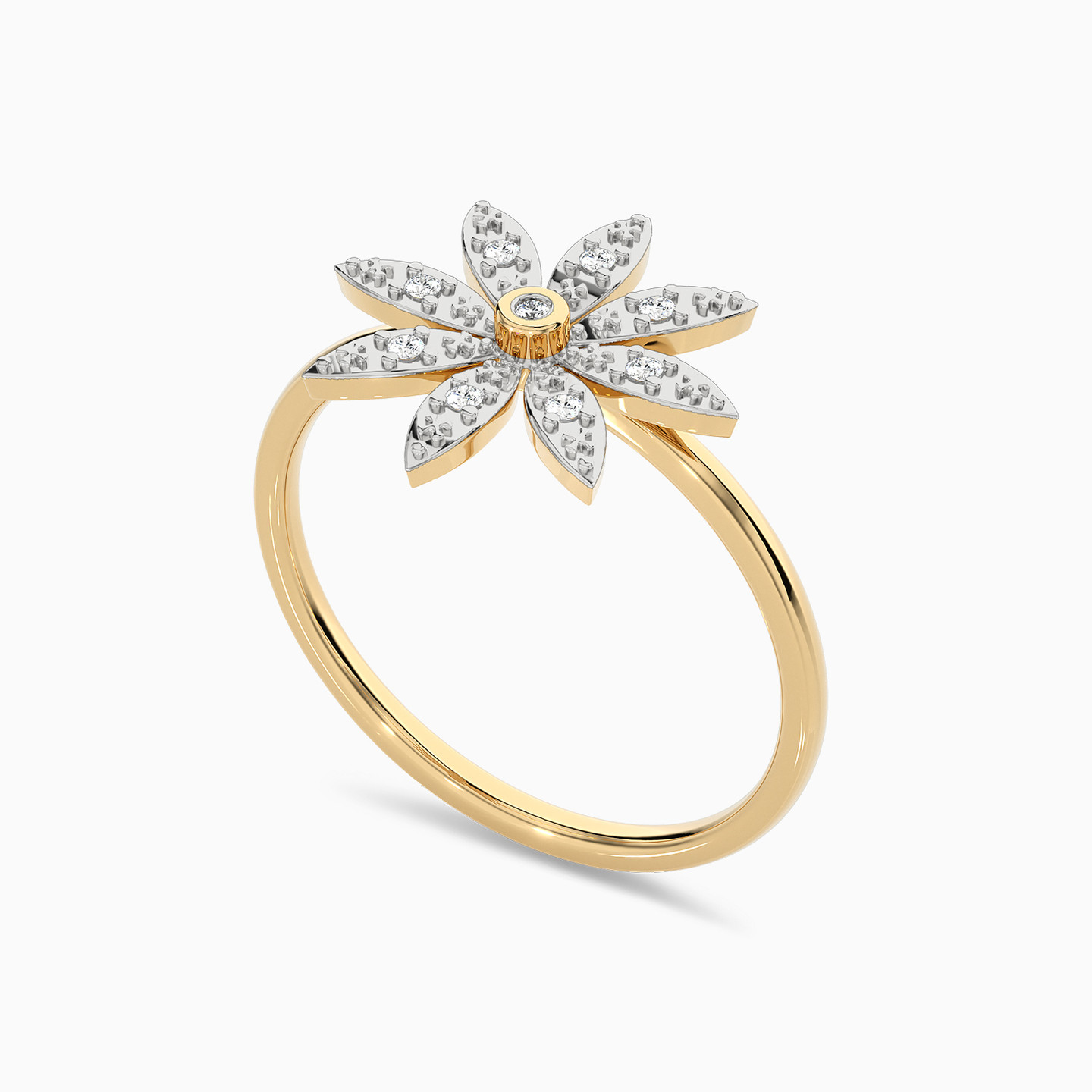 Flower Diamond Ring in 18K Gold - 3 Flower Diamond Ring in 18K Gold - 3
