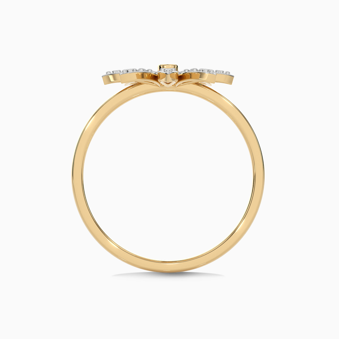 Flower Diamond Ring in 18K Gold - 4 Flower Diamond Ring in 18K Gold - 4