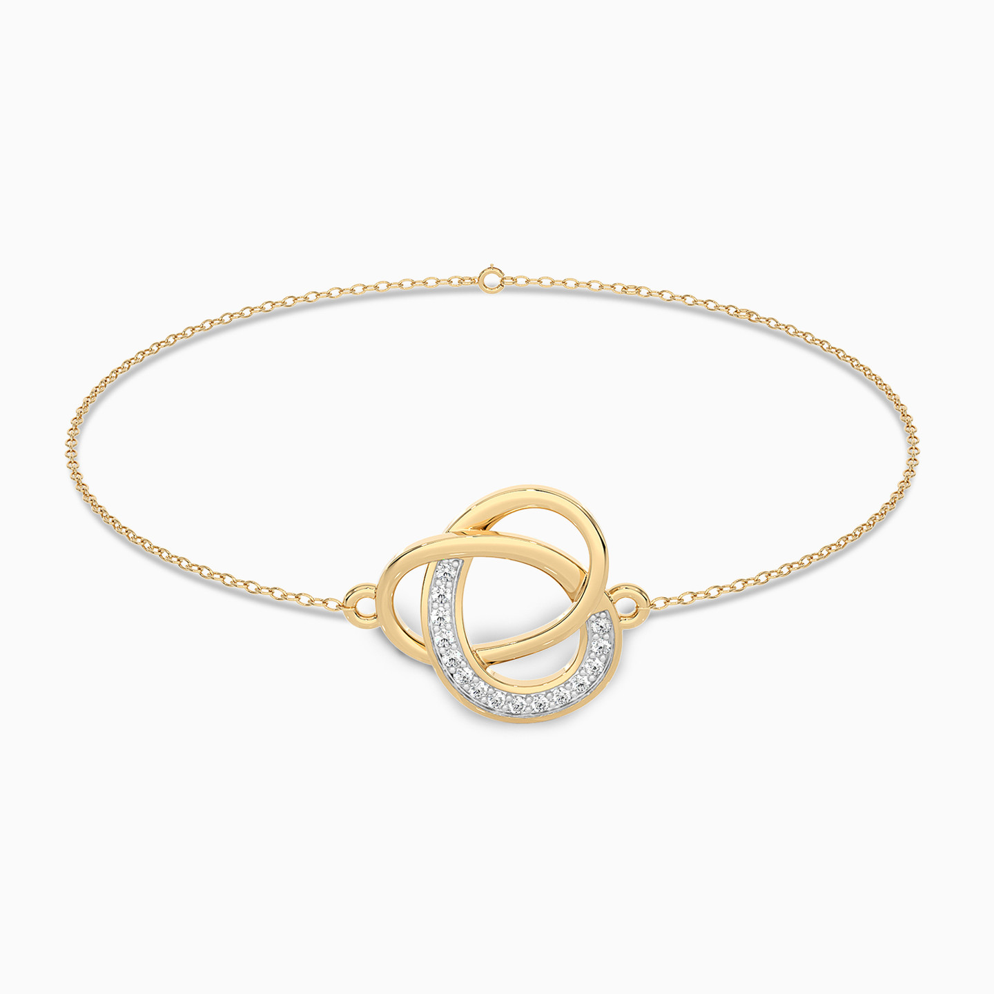Knot Diamond Chain Bracelet in 18K Gold - 2 Knot Diamond Chain Bracelet in 18K Gold - 2