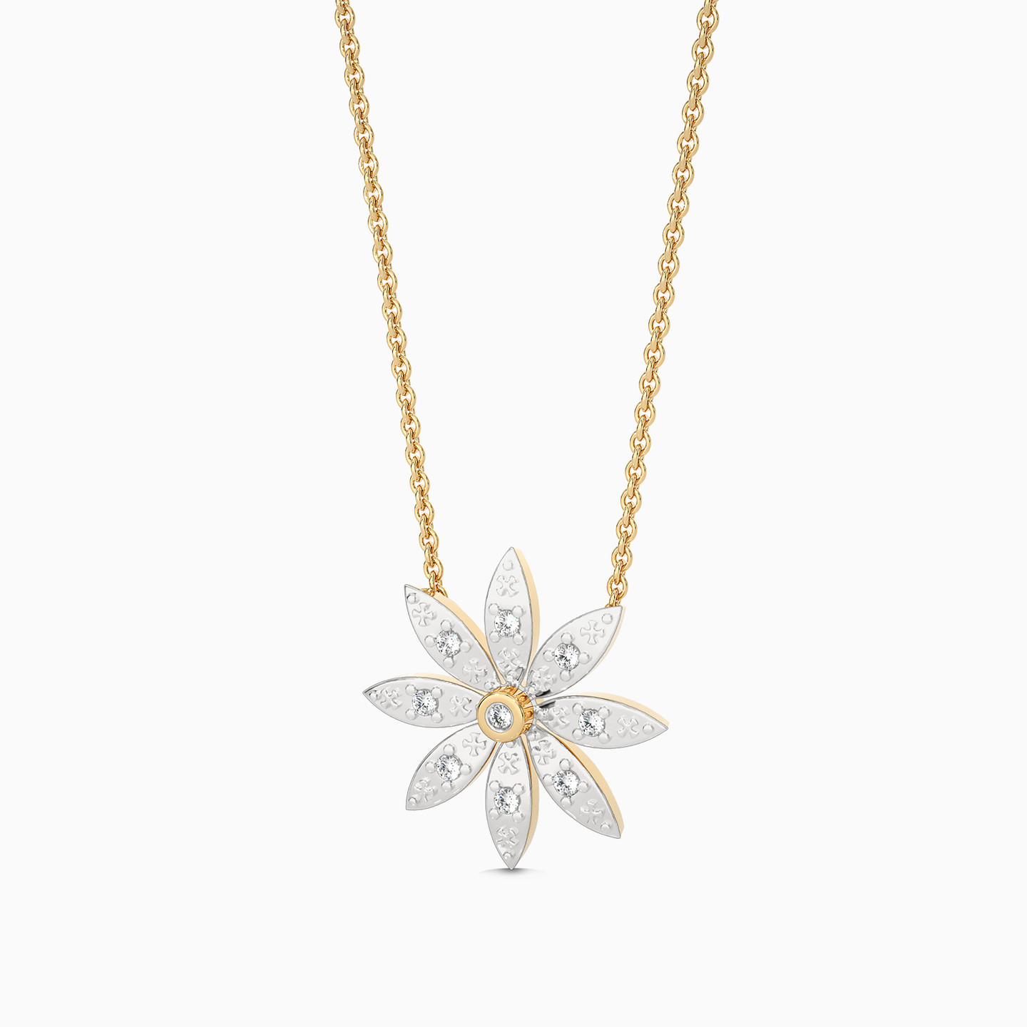 Flower Diamond Pendant in 18K Gold - 2