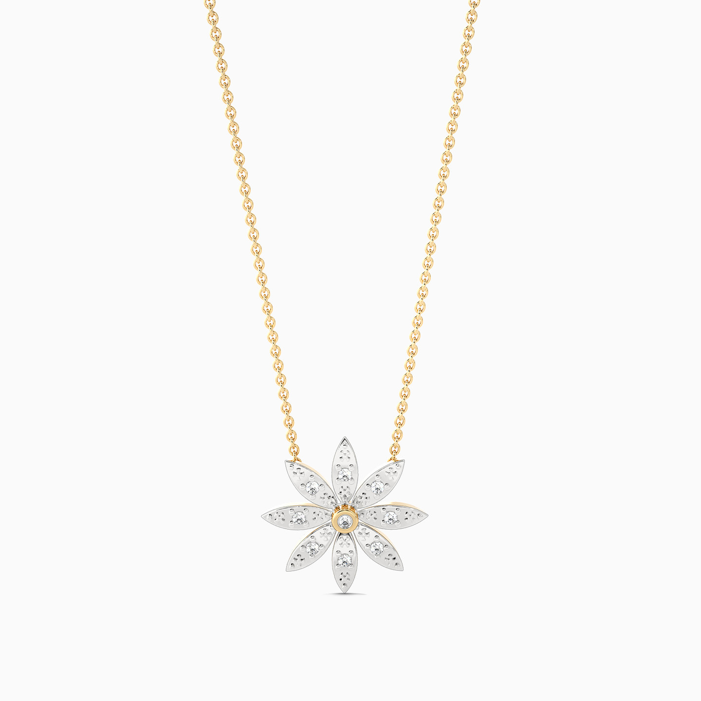 Flower Diamond Pendant in 18K Gold - 3