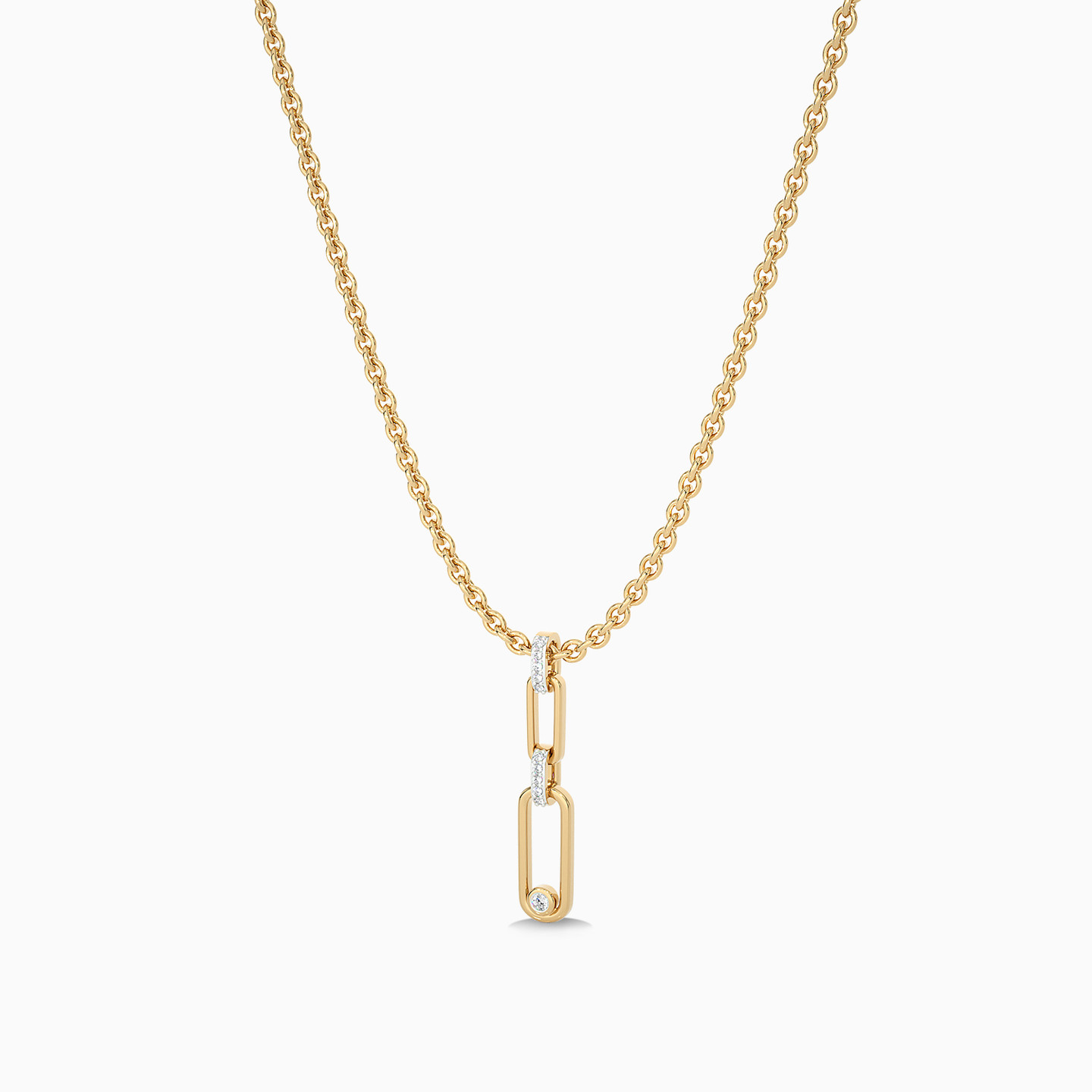  دلاية ذهب مستطيل عيار 18 قيراط مزينة بالألماس   - 2