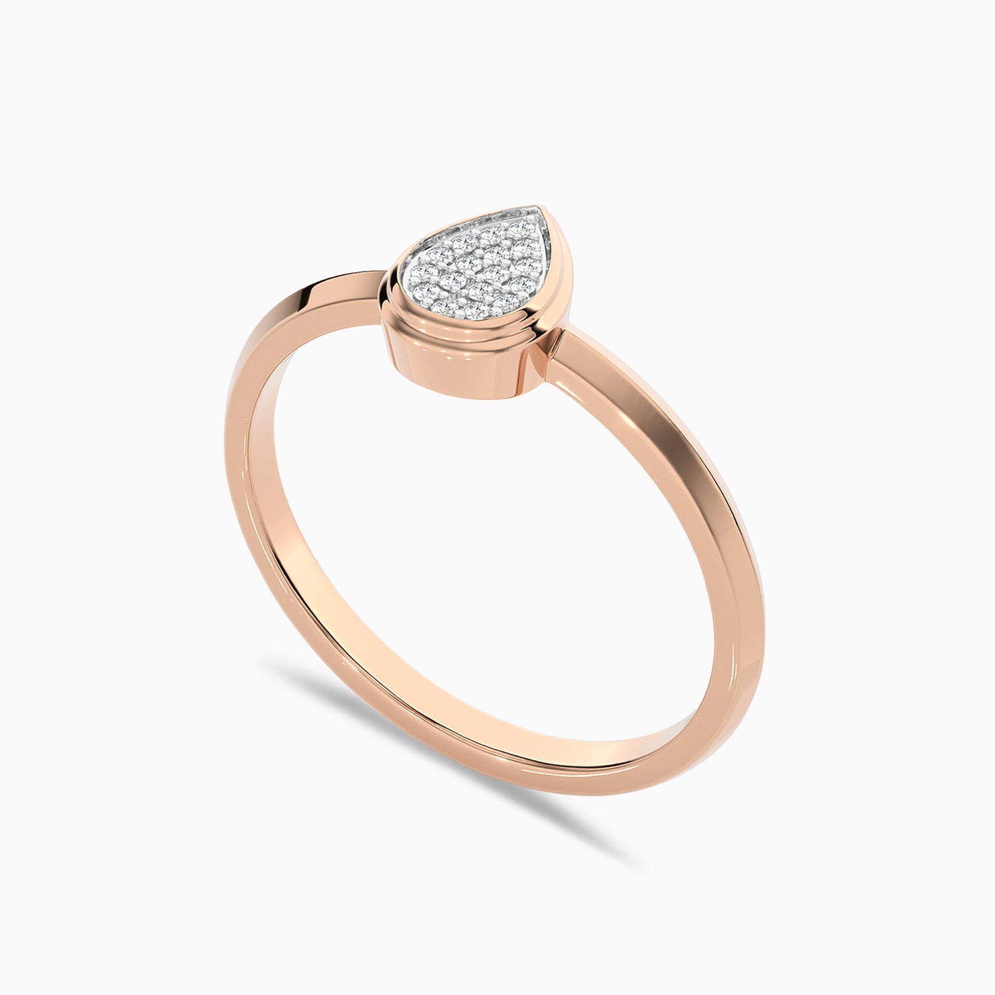 Pear Diamond Ring in 18K Gold - 3 Pear Diamond Ring in 18K Gold - 3