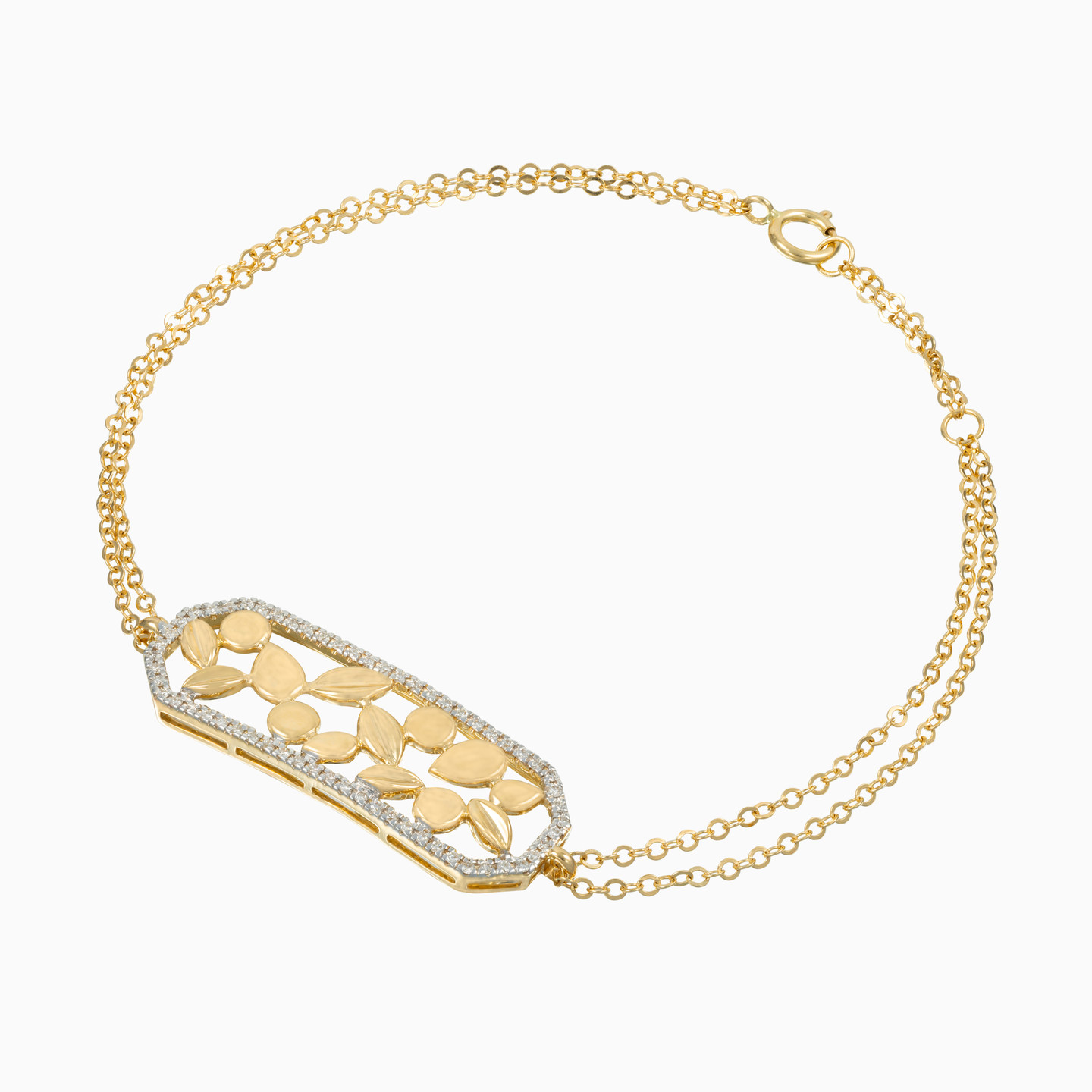 Cutwork Diamond Chain Bracelet in 18K Gold - 3 Cutwork Diamond Chain Bracelet in 18K Gold - 3