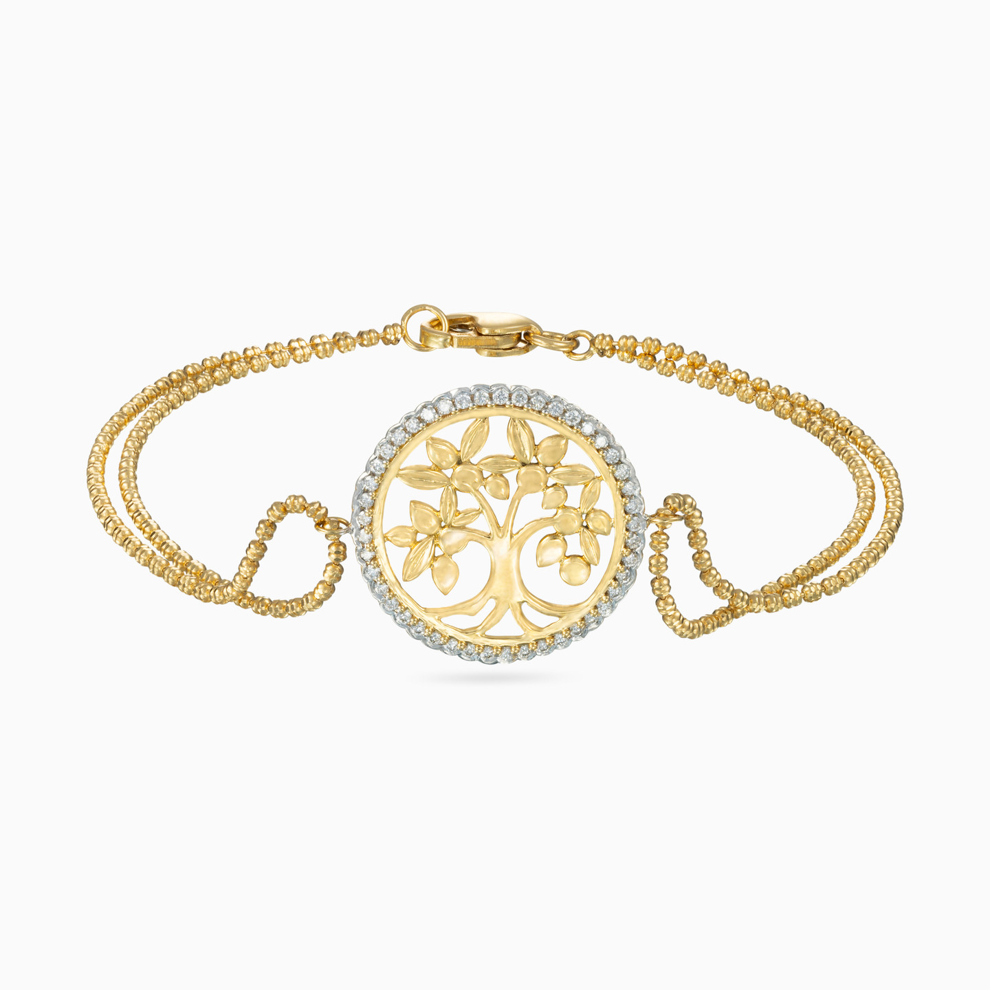 Circle Diamond Chain Bracelet in 18K Gold - 2 Circle Diamond Chain Bracelet in 18K Gold - 2