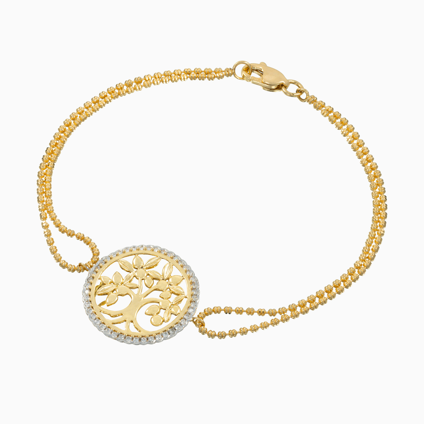 Circle Diamond Chain Bracelet in 18K Gold - 3 Circle Diamond Chain Bracelet in 18K Gold - 3