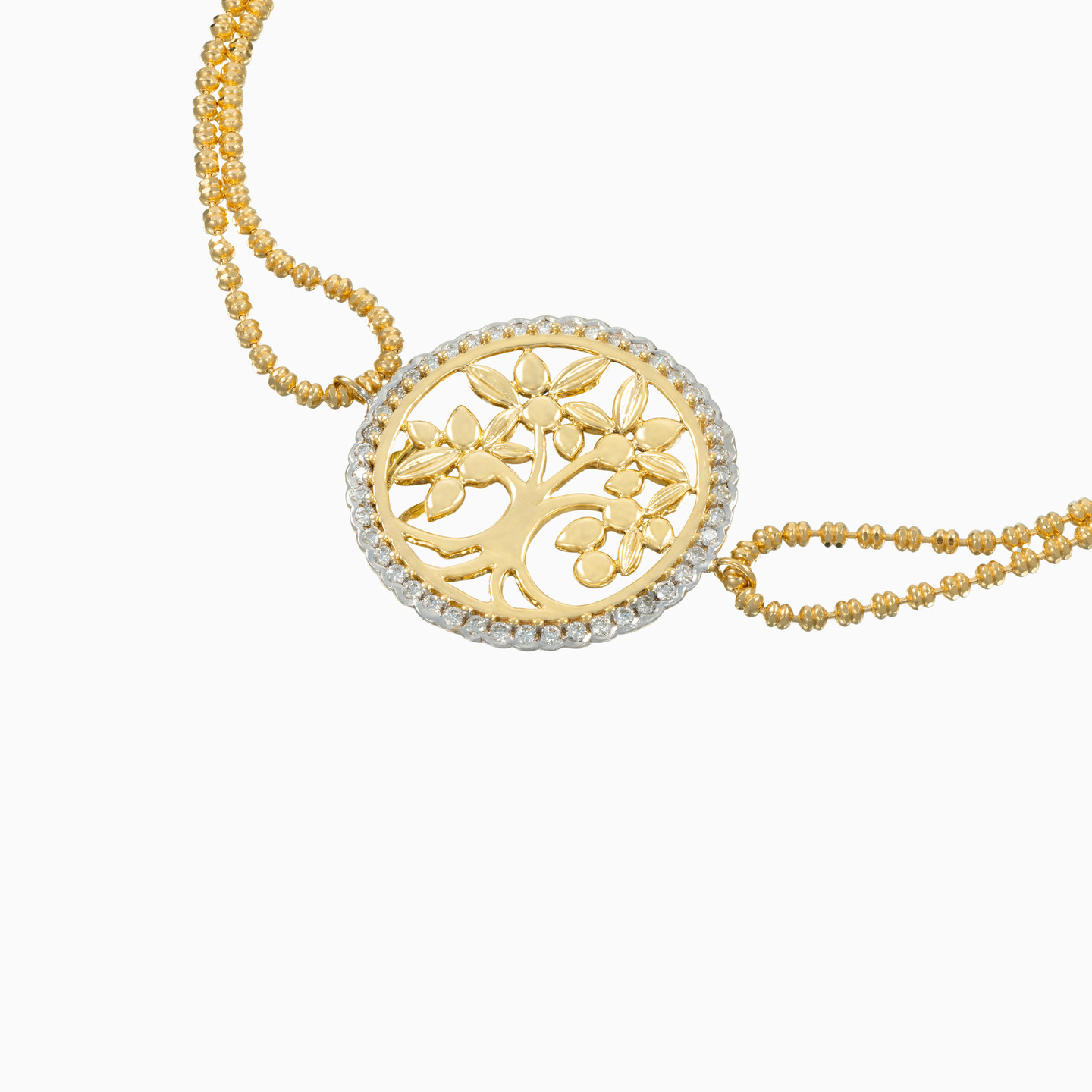 Circle Diamond Chain Bracelet in 18K Gold - 4 Circle Diamond Chain Bracelet in 18K Gold - 4