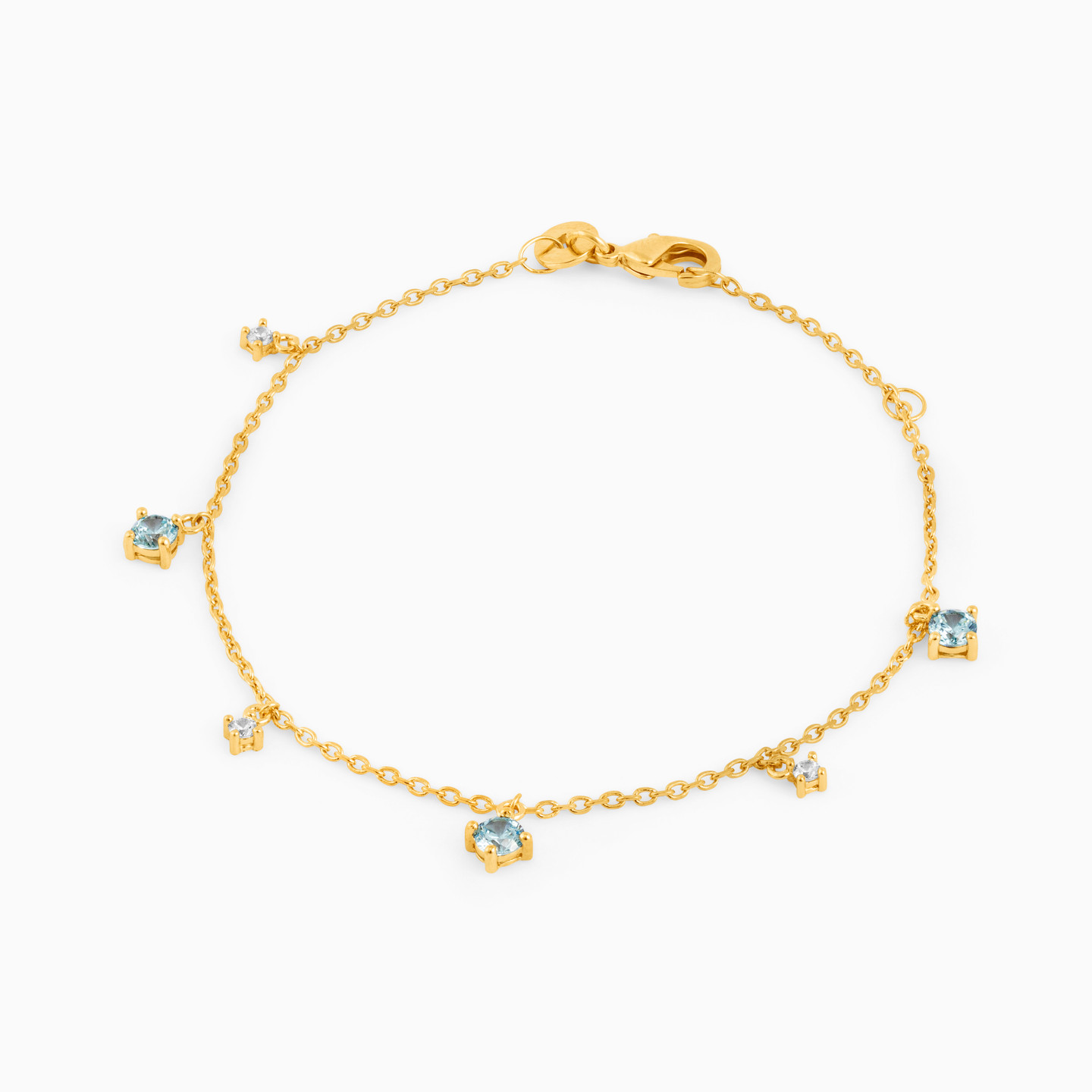 Gold Plated Colored Stones Charms Bracelet - 2