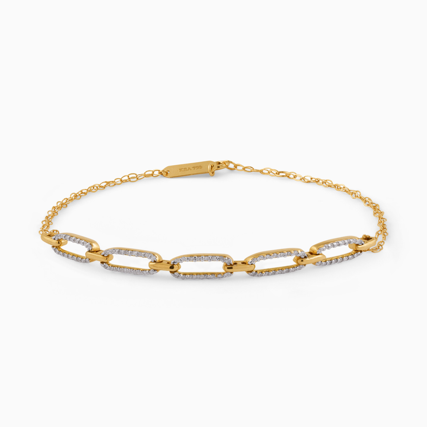 18K Gold Diamond Chain Bracelet - 3