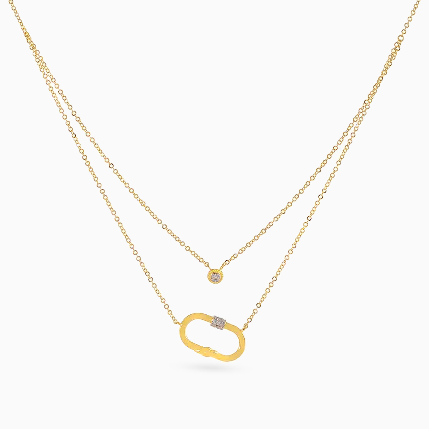 18K Gold Diamond Layered Necklace - 3