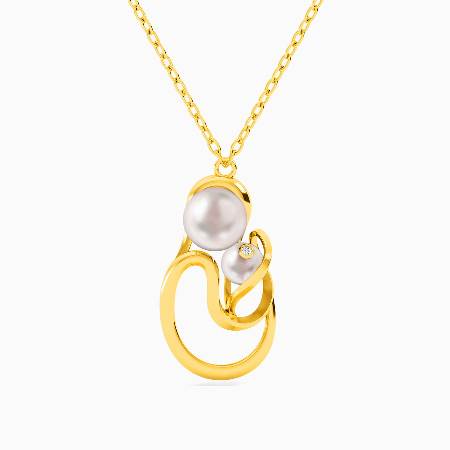 18K Gold Pearls Pendant Necklace