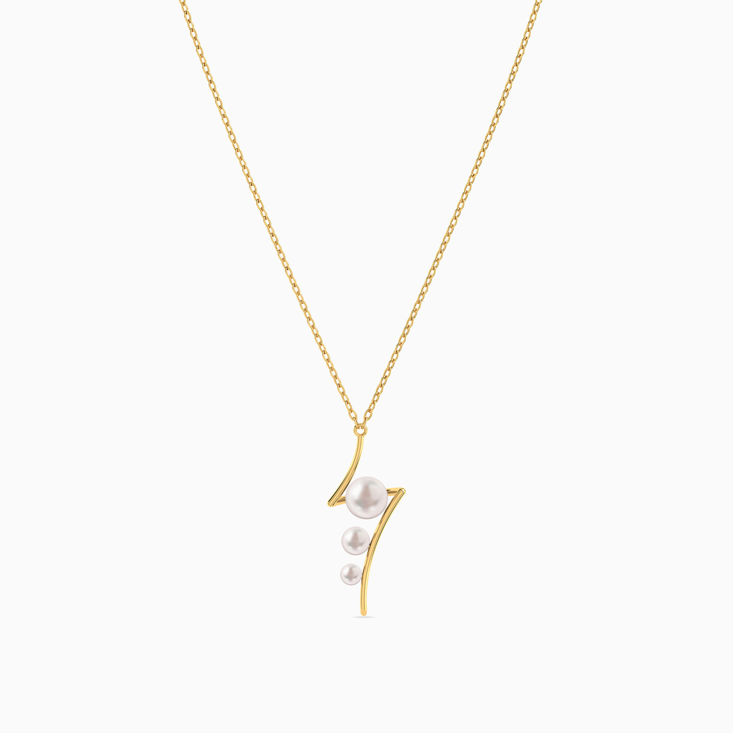 Abstract Pearl Necklace in 18K Gold - 2 Abstract Pearl Necklace in 18K Gold - 2