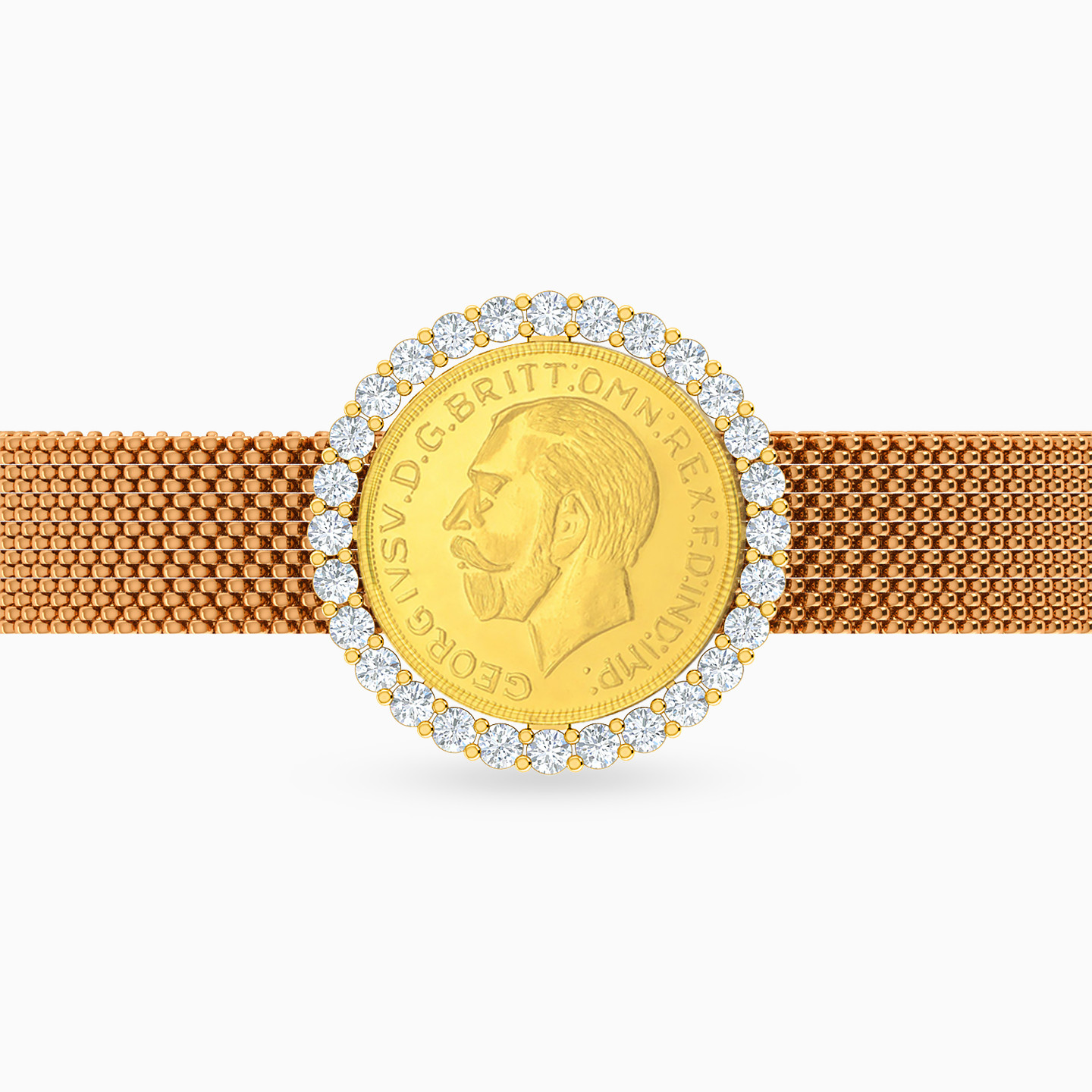 Circle Clear Stone Cuff Bracelet in 18K Gold - 3