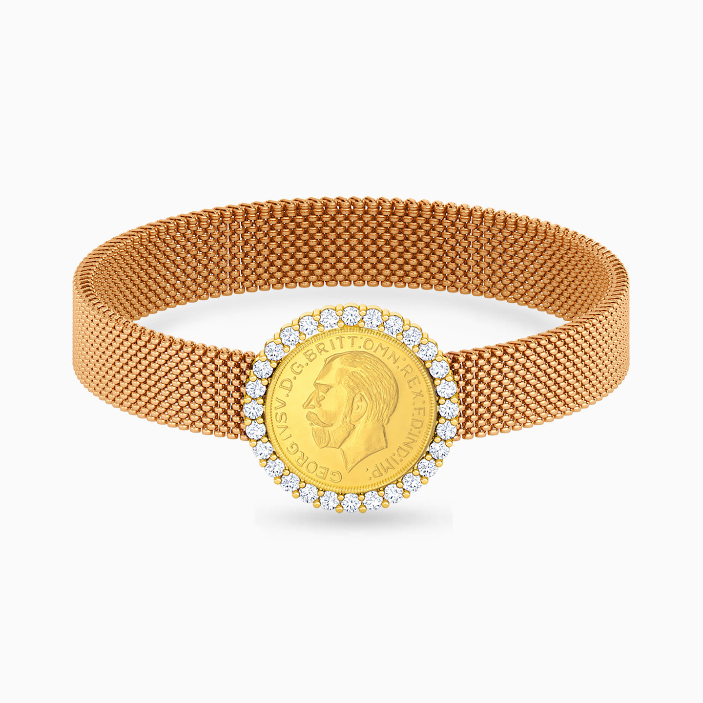 Circle Colored Stones Cuff Bracelet in 18K Gold