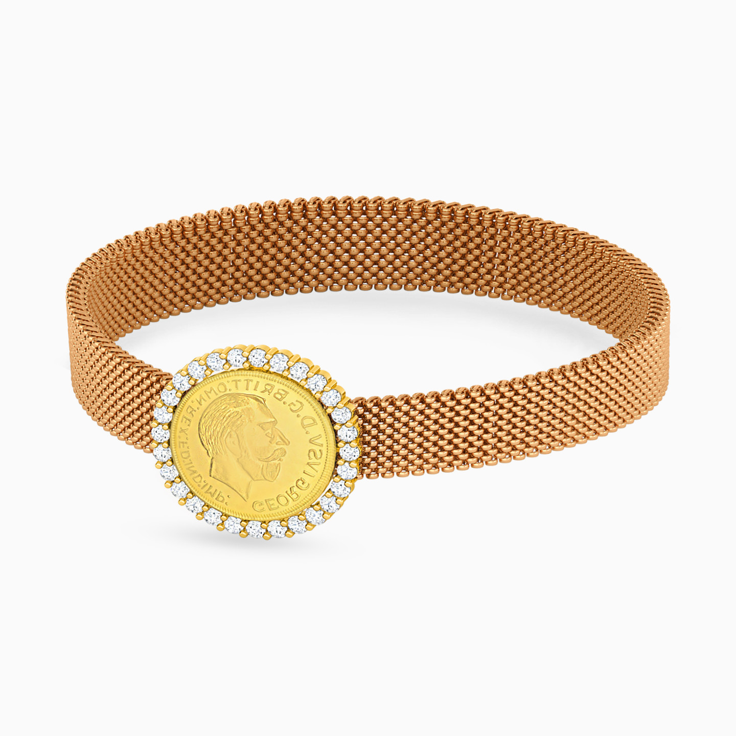 Circle Colored Stones Cuff Bracelet in 18K Gold - 2