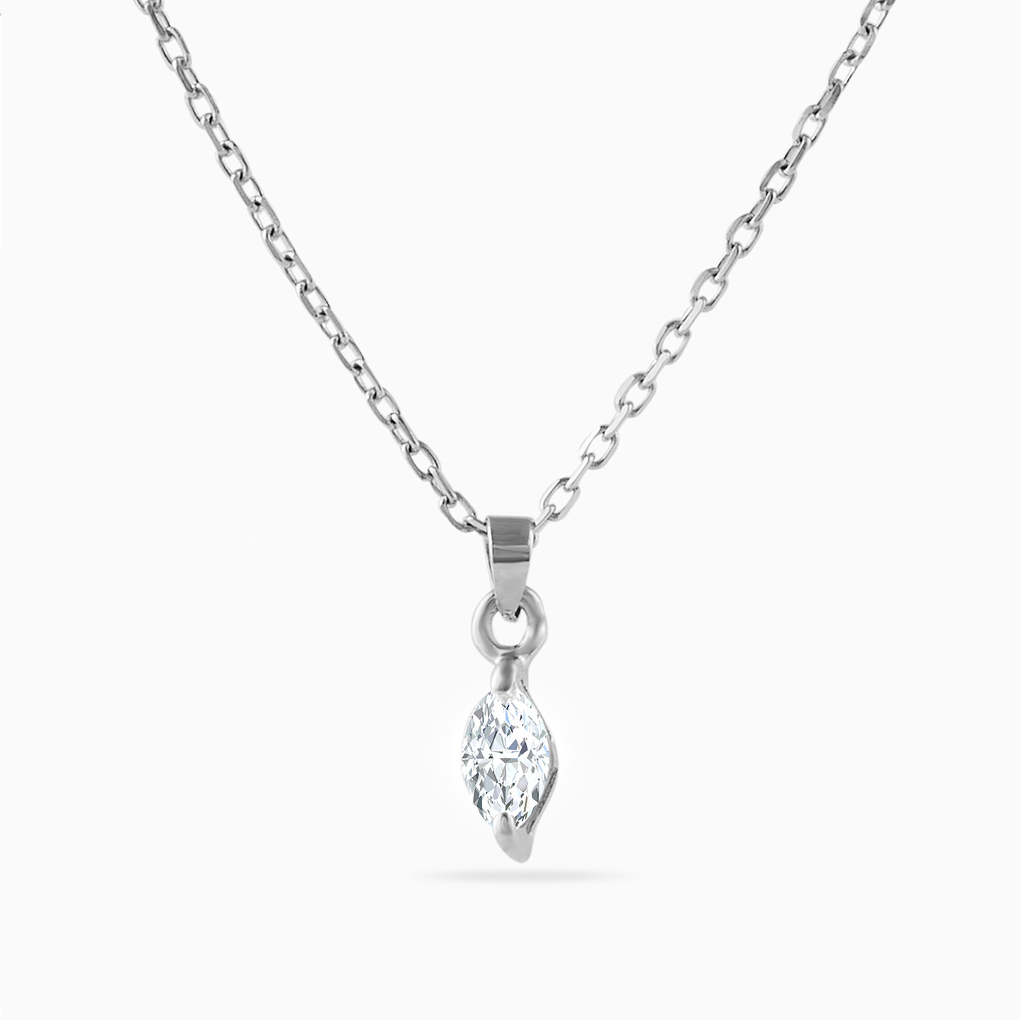 Kids Marquise Diamond Pendant Necklace in 18K Gold