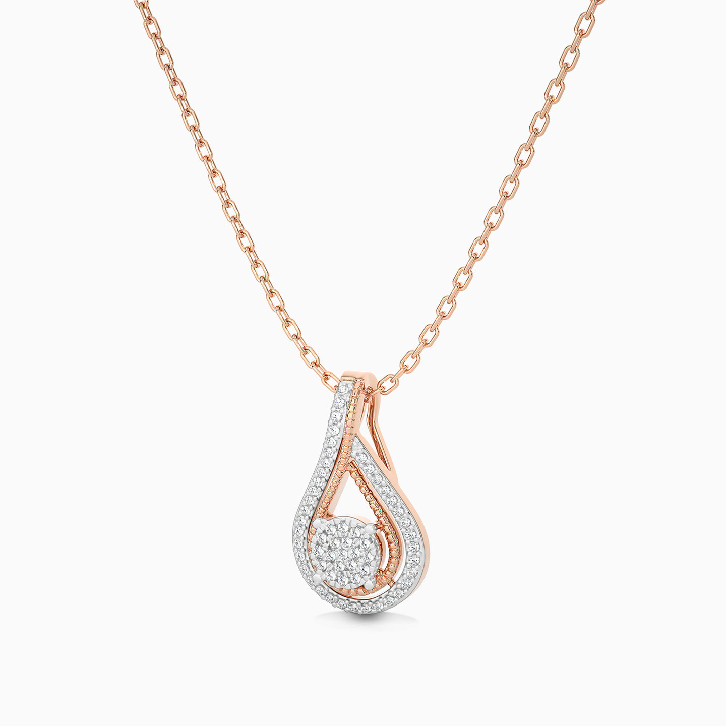 Pear Diamond Pendant in 18K Gold - 2 Pear Diamond Pendant in 18K Gold - 2