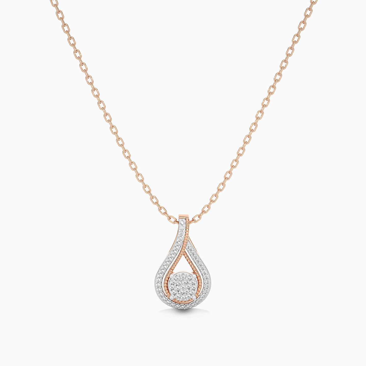 Pear Diamond Pendant in 18K Gold - 3 Pear Diamond Pendant in 18K Gold - 3