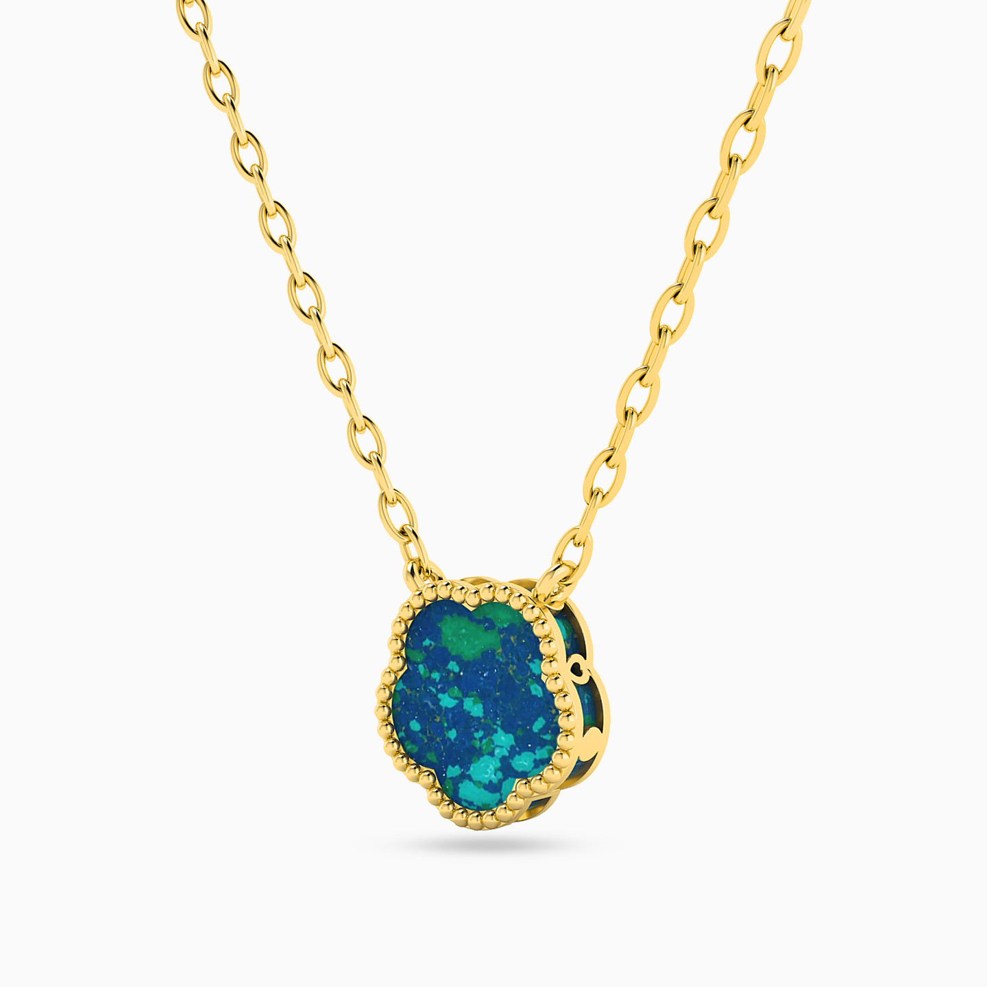 18K Gold Colored Stones Pendant Necklace - 2