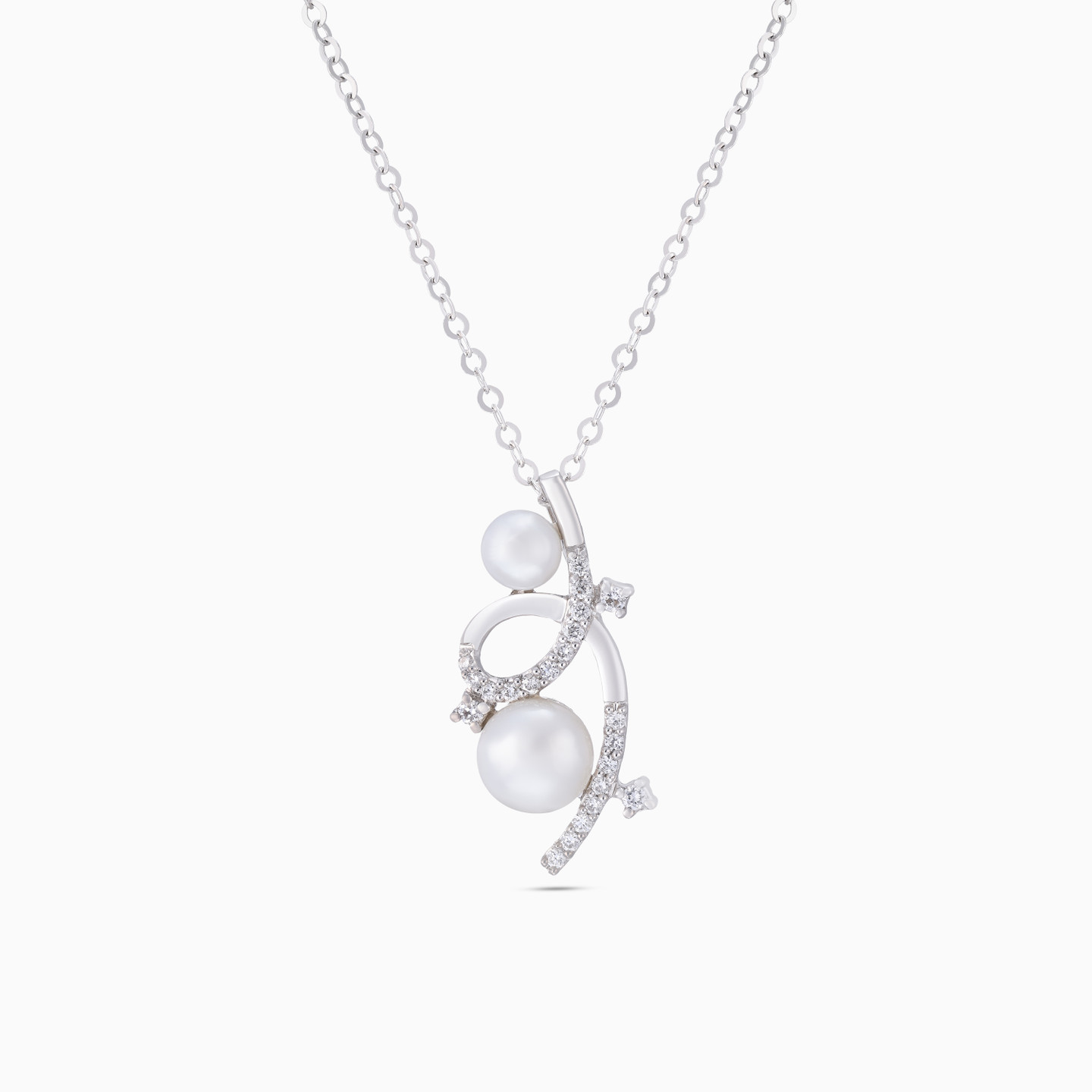 Wave Diamond & Pearl Half Set in 18K Gold (3 Pieces) - 3 Wave Diamond & Pearl Half Set in 18K Gold (3 Pieces) - 3
