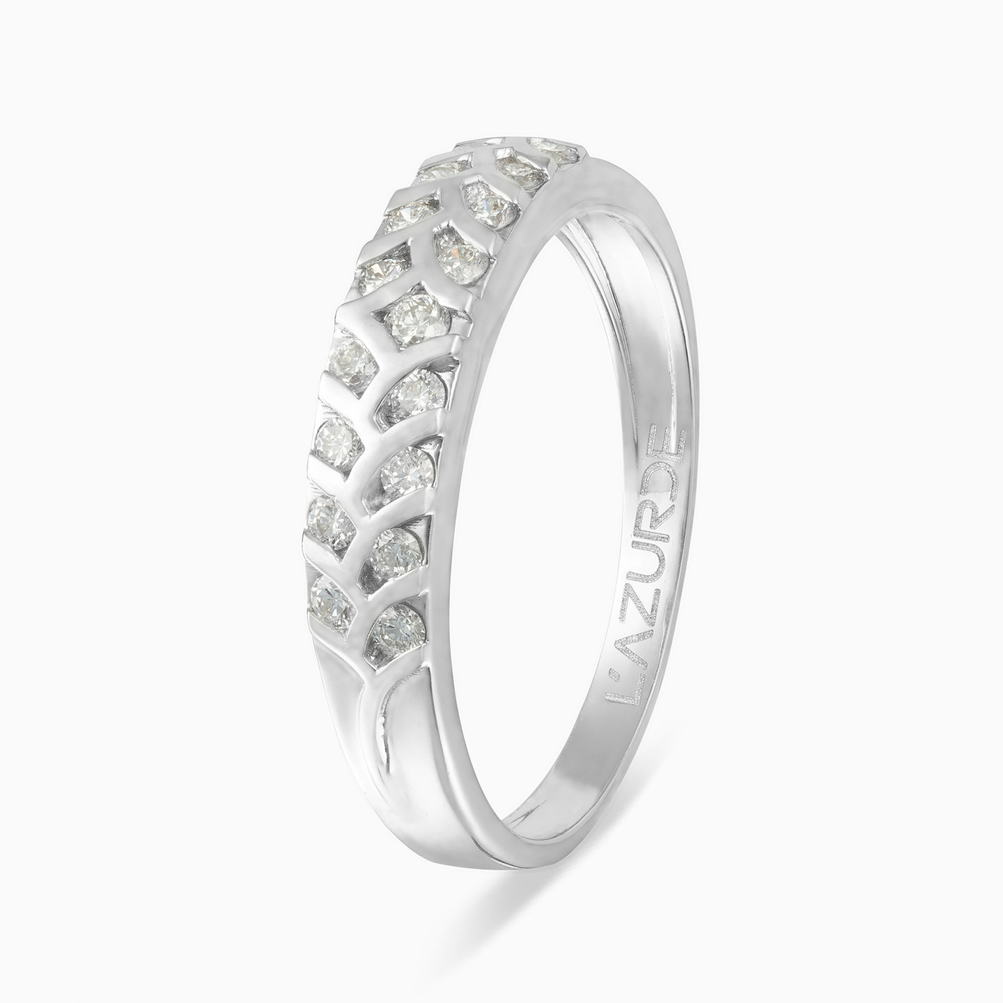 Leaf Diamond Twin Rings in 18K Gold - 4 Leaf Diamond Twin Rings in 18K Gold - 4