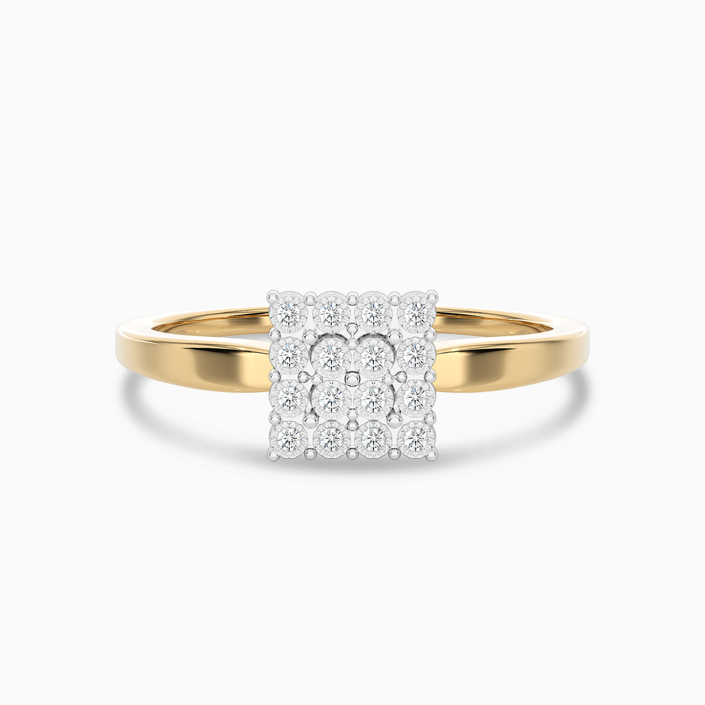 Square Diamond Ring in 18K Gold - 2 Square Diamond Ring in 18K Gold - 2