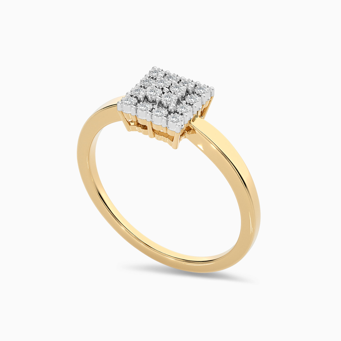 Square Diamond Ring in 18K Gold - 3 Square Diamond Ring in 18K Gold - 3