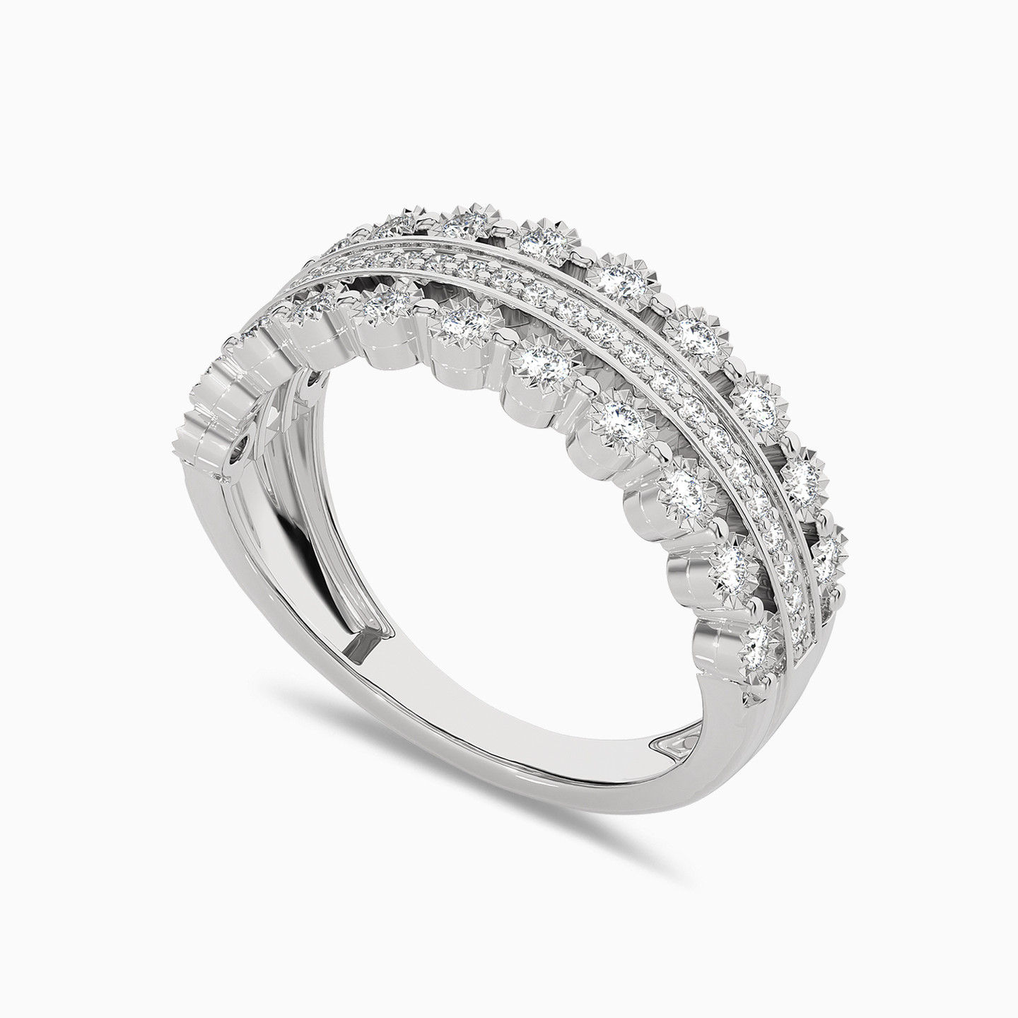 Layered Diamond Ring in 18K Gold - 2 Layered Diamond Ring in 18K Gold - 2