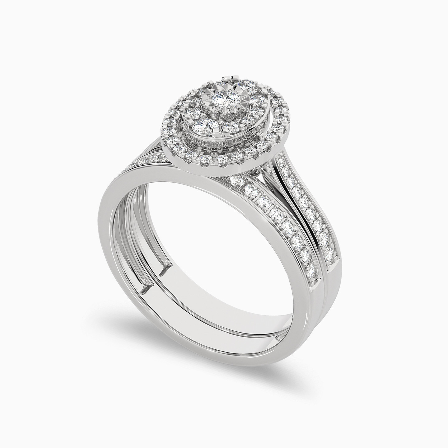 Oval Diamond Ring in 18K Gold - 2 Oval Diamond Ring in 18K Gold - 2