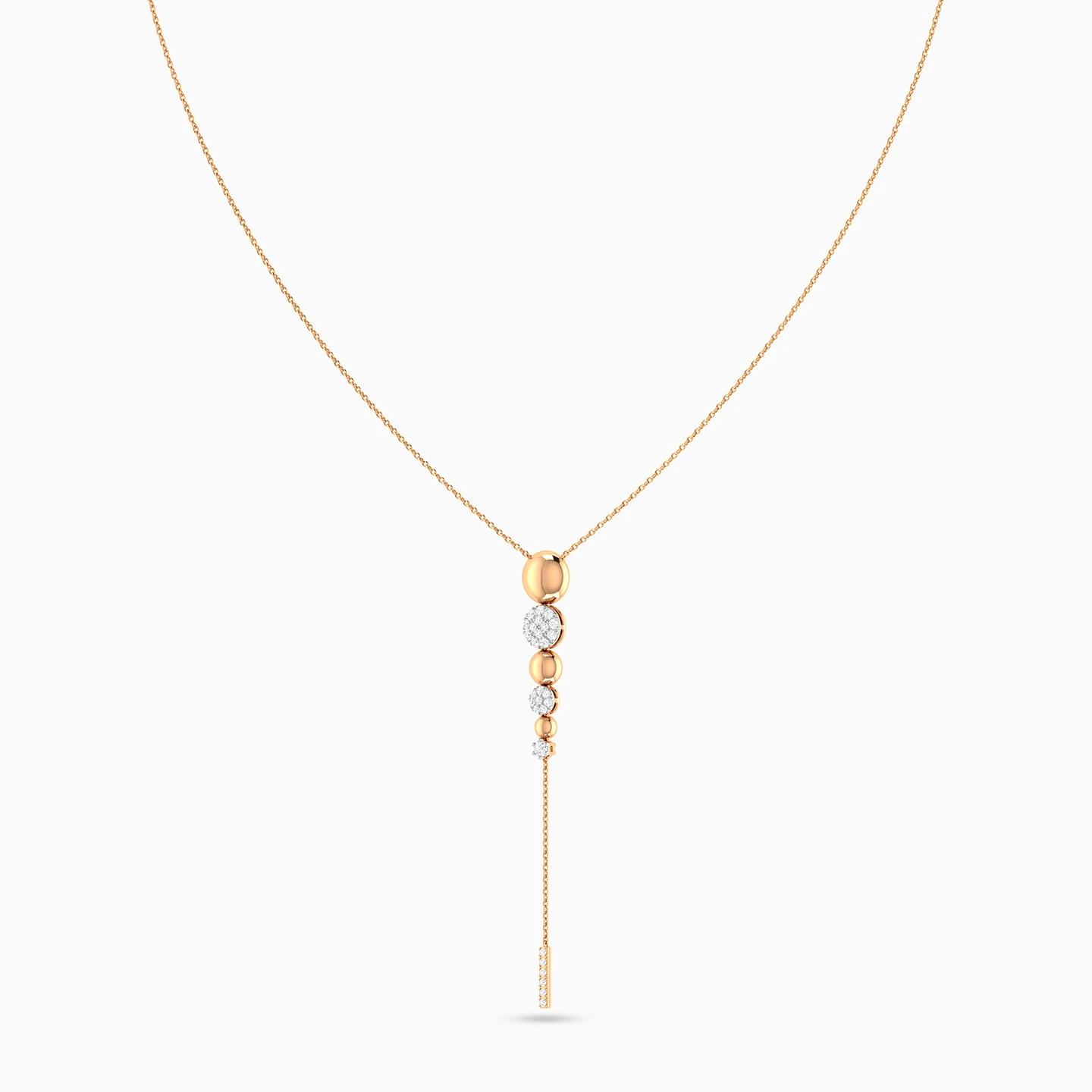 Circle Diamond Necklace in 18K Gold - 3 Circle Diamond Necklace in 18K Gold - 3